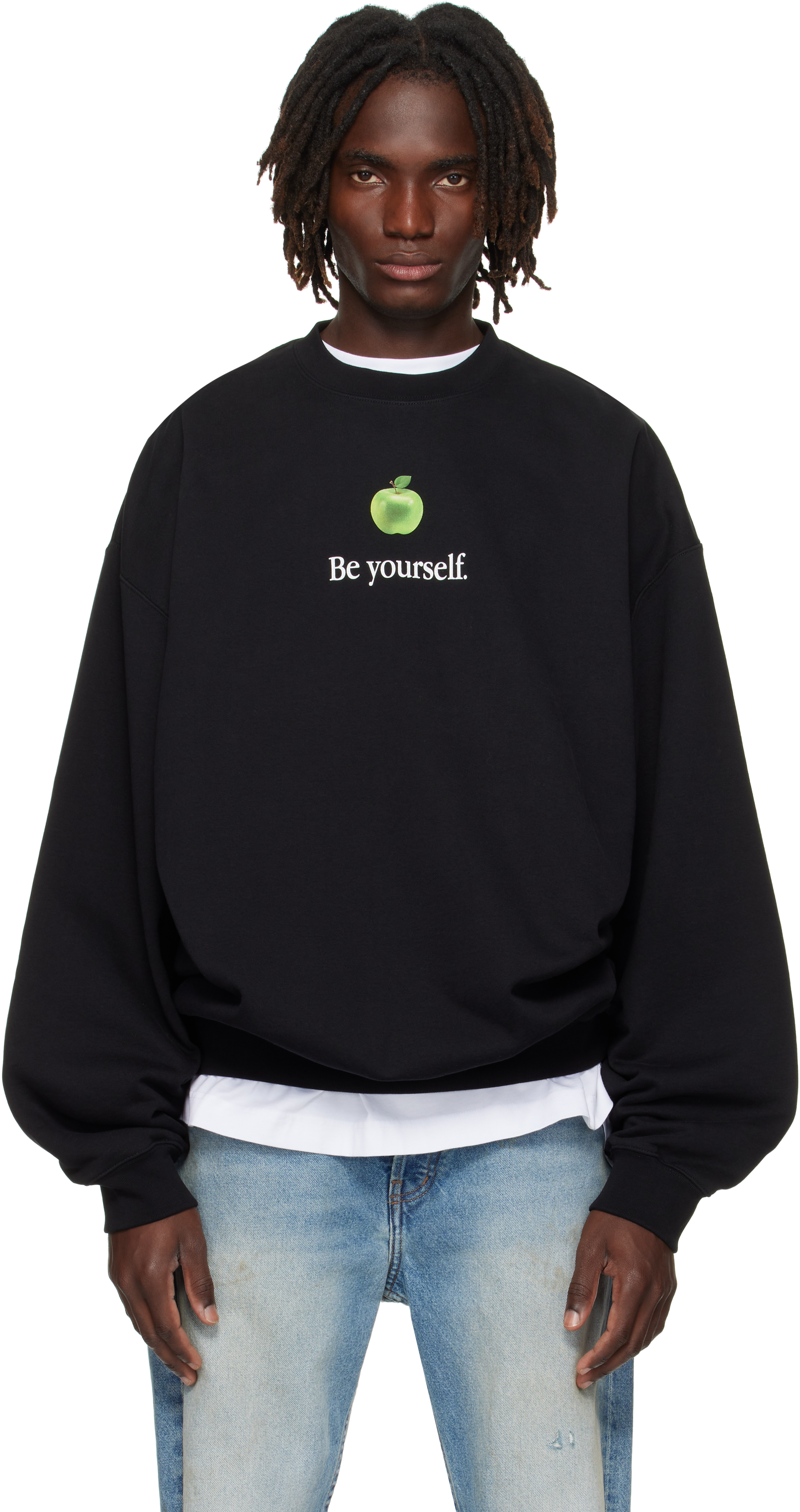 Black 'Be Yourself' Oversized Sweatshirt