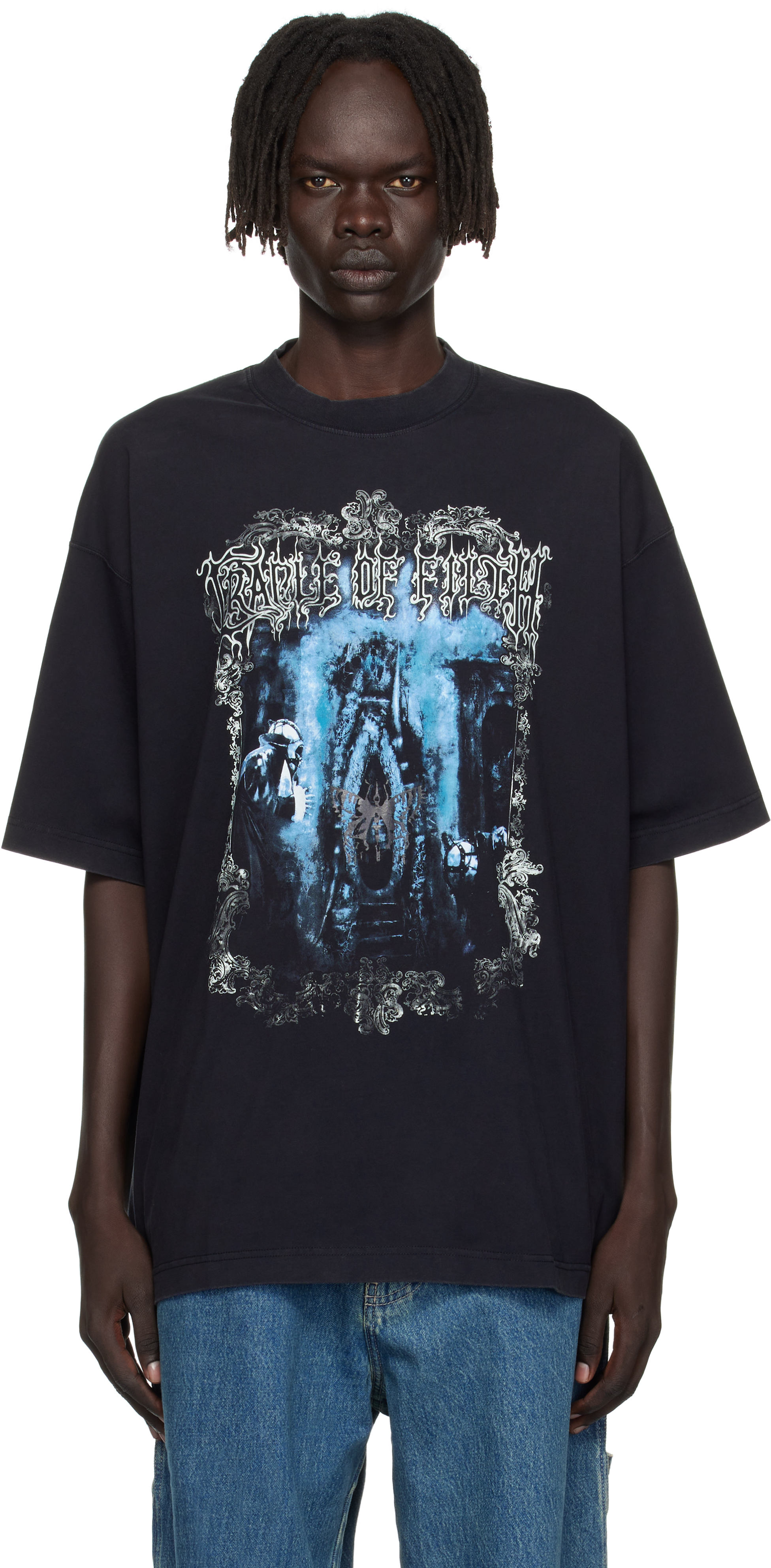 Vetements Black Cradle Of Filth Butterfly Oversized T-shirt In Black
