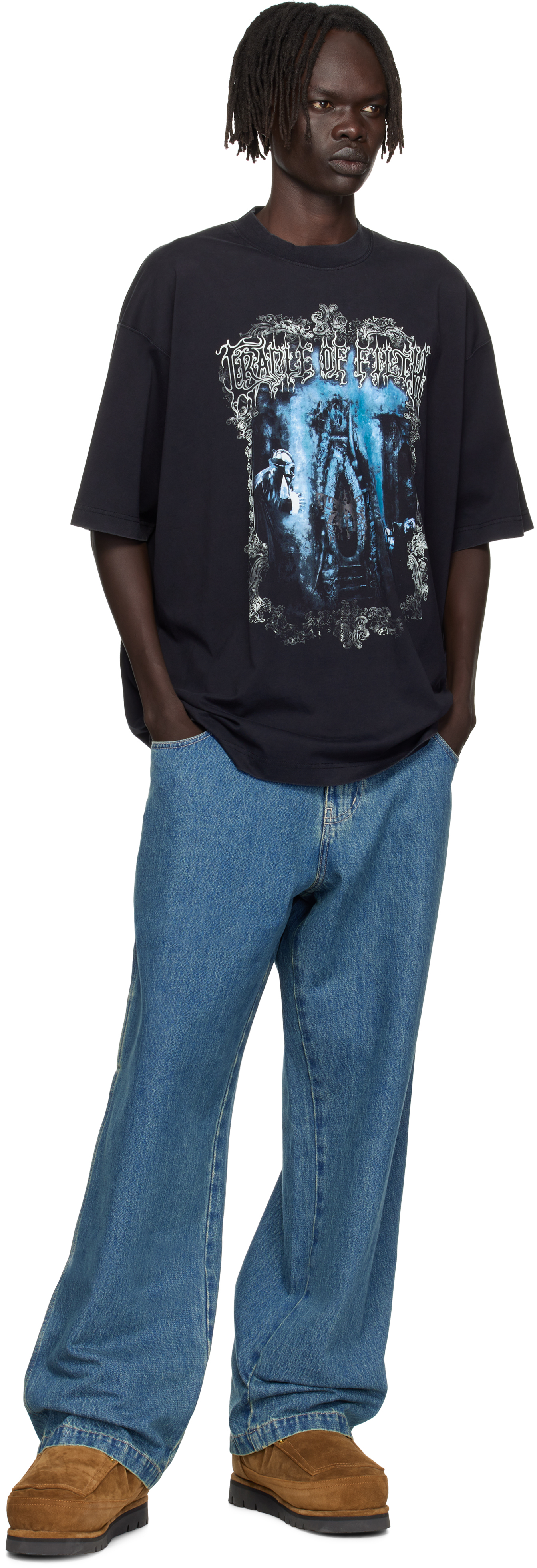 Vetements Black Cradle Of Filth Butterfly Oversized T-shirt In Black