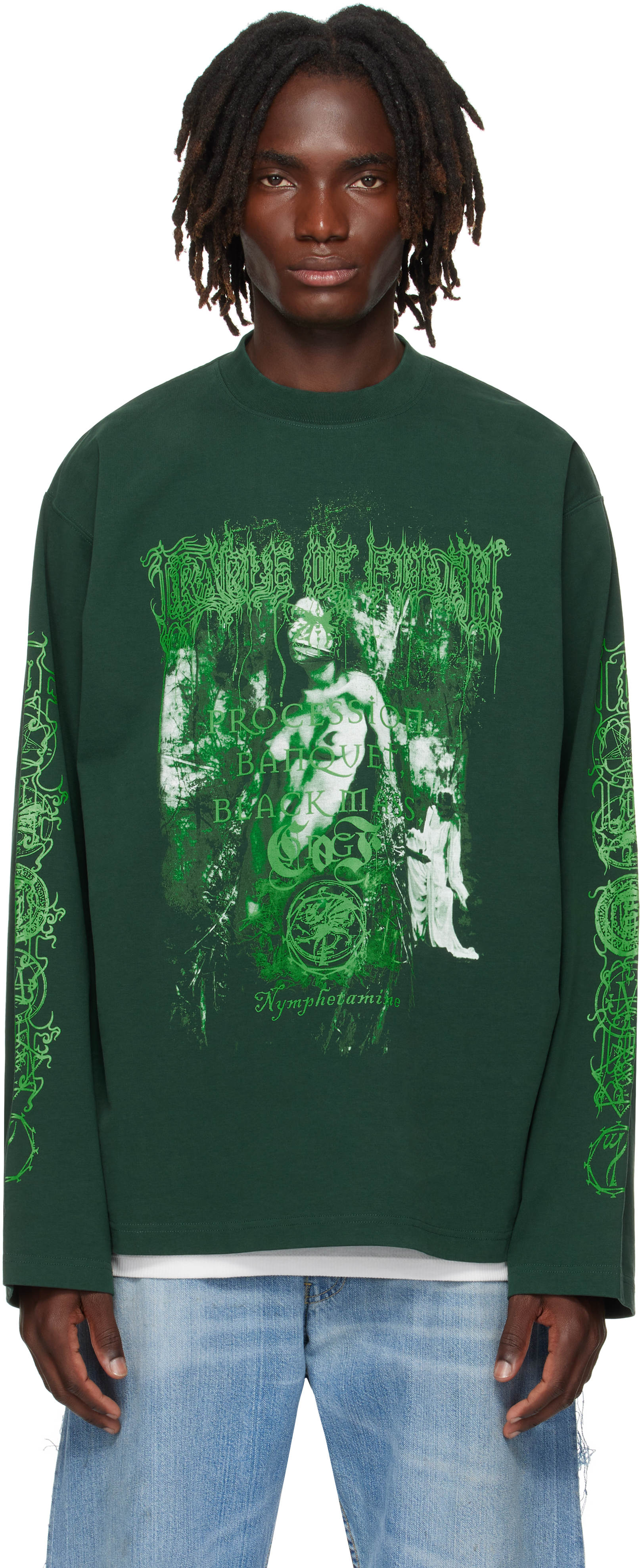 Green Cradle of Filth 'Nymphetamine' Longsleeve T-shirt