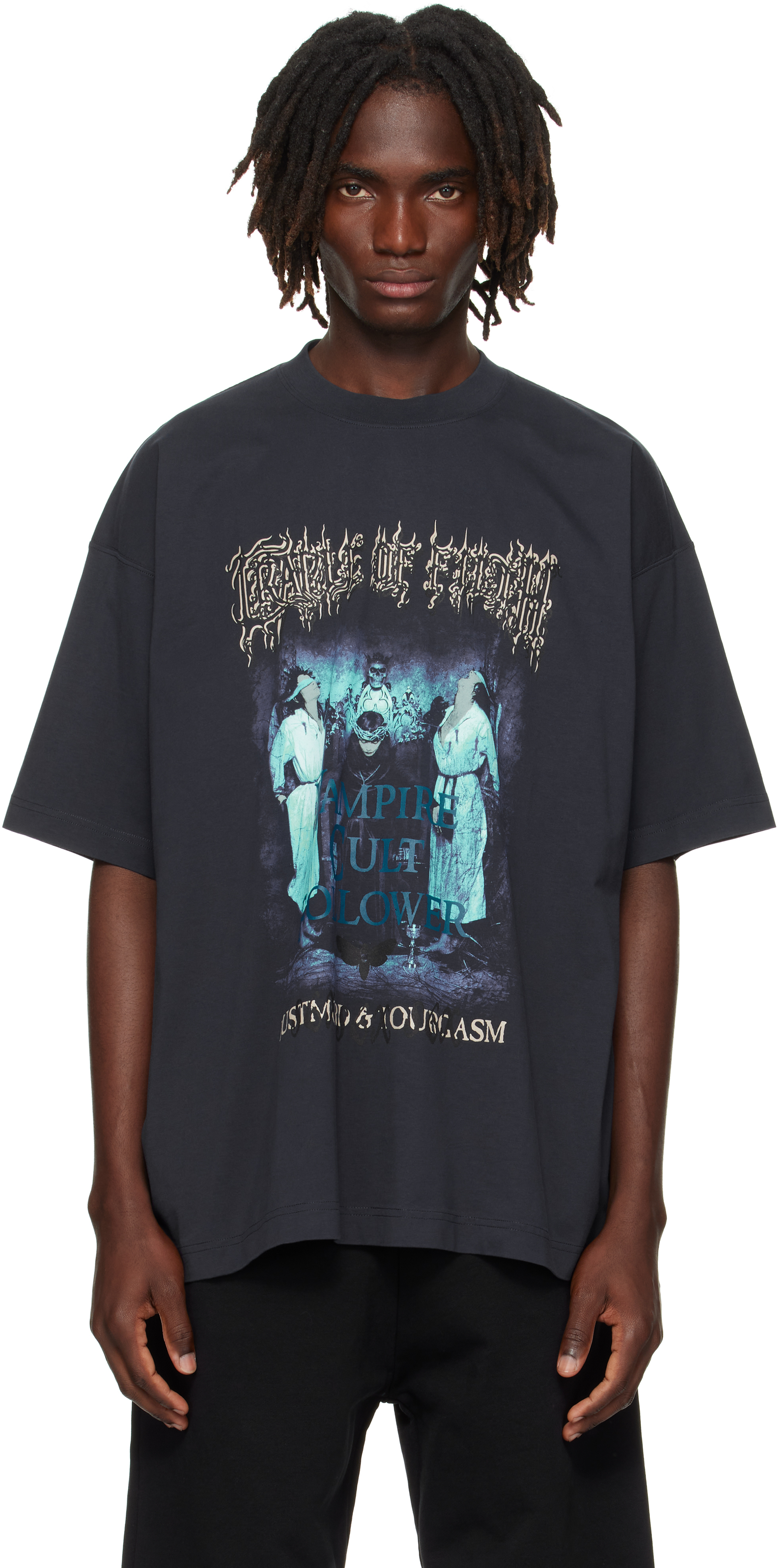 Navy Cradle of Filth 'Vampire Cult' Oversized T-shirt