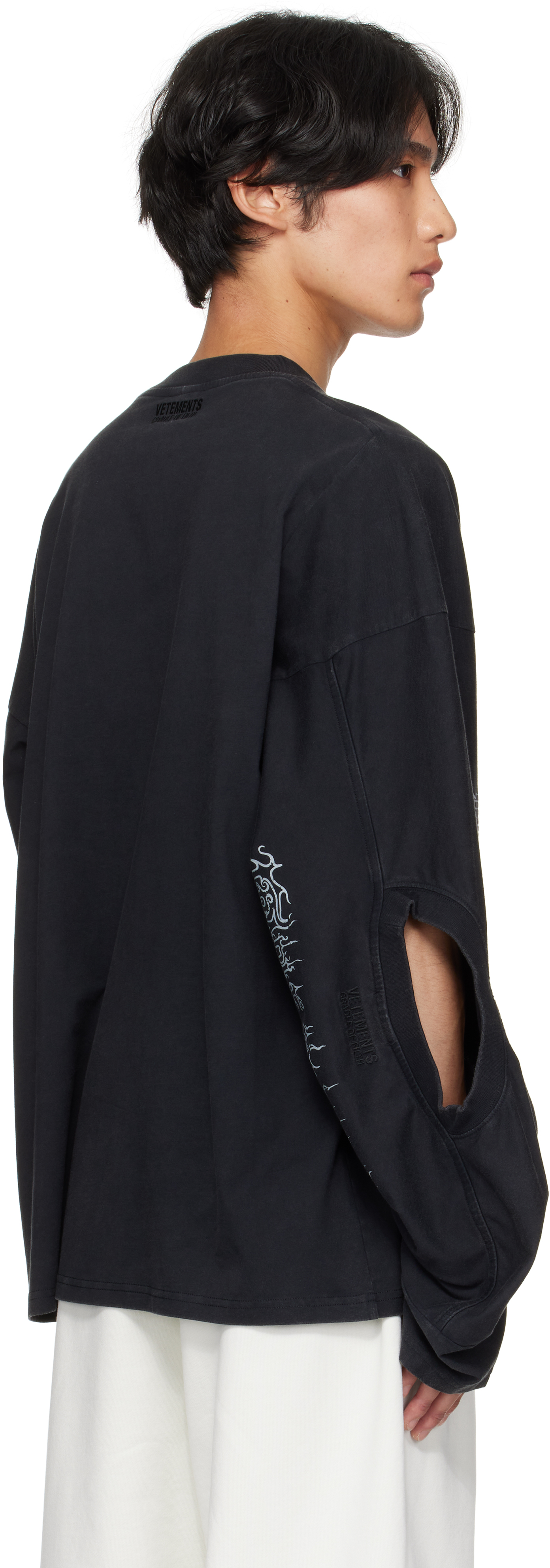 Vetements Black Cradle Of Filth 'decadence' Cut-up Longsleeve T-shirt In Black