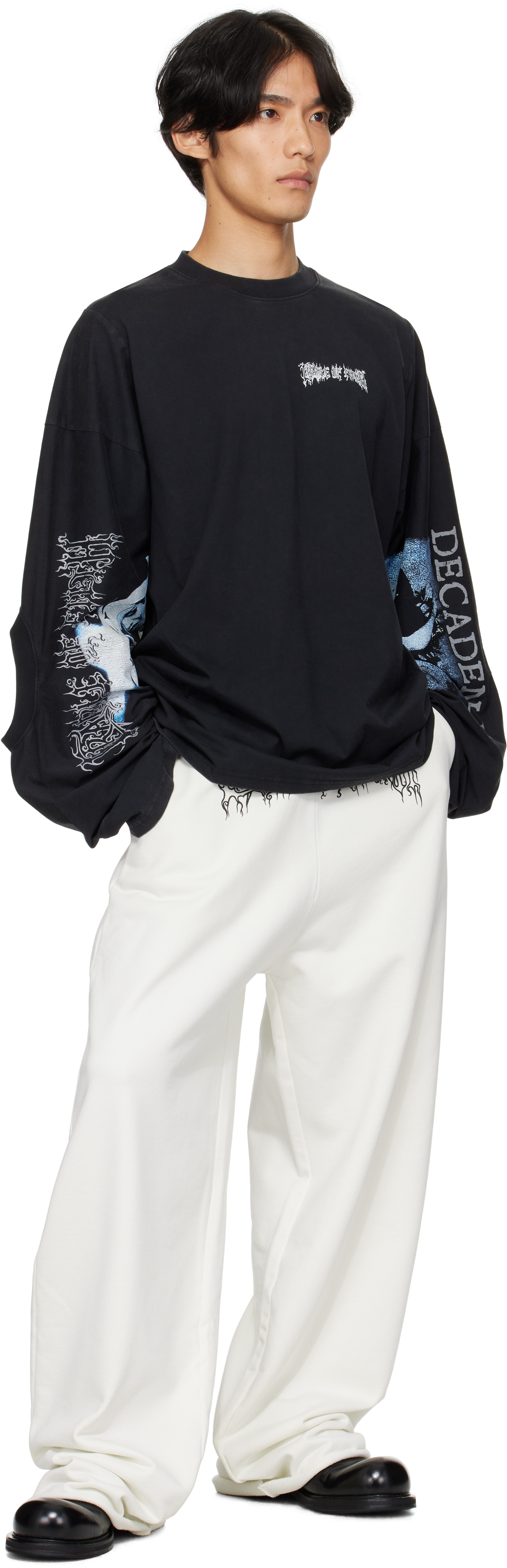 Vetements Black Cradle Of Filth 'decadence' Cut-up Longsleeve T-shirt In Black