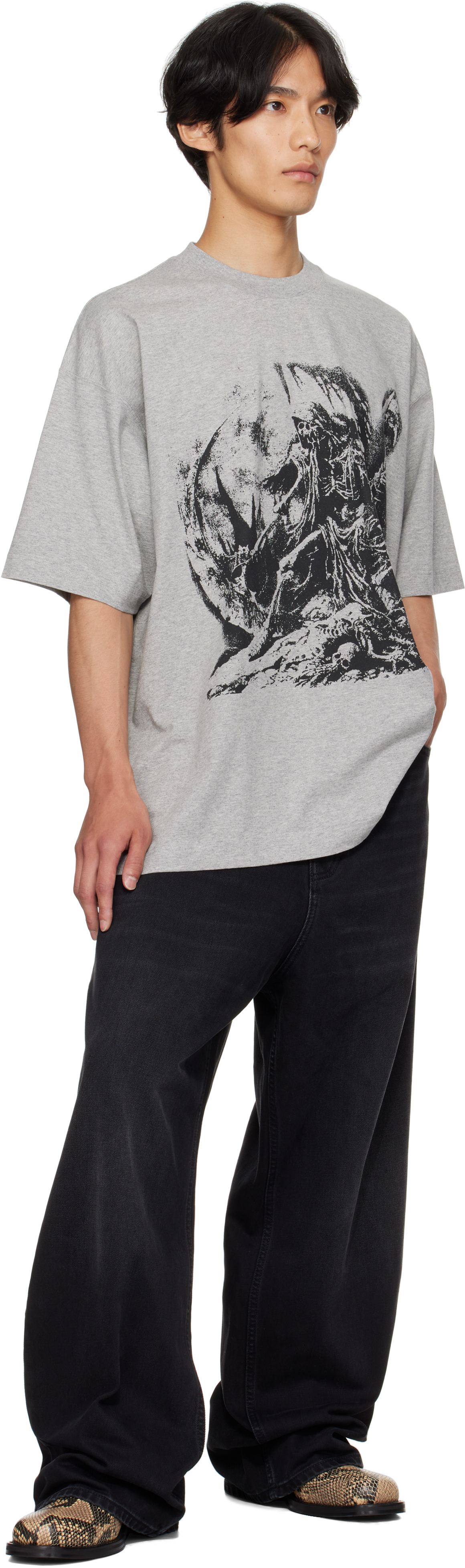 Vetements Goth Oversized Tee Grey Melange In Gray