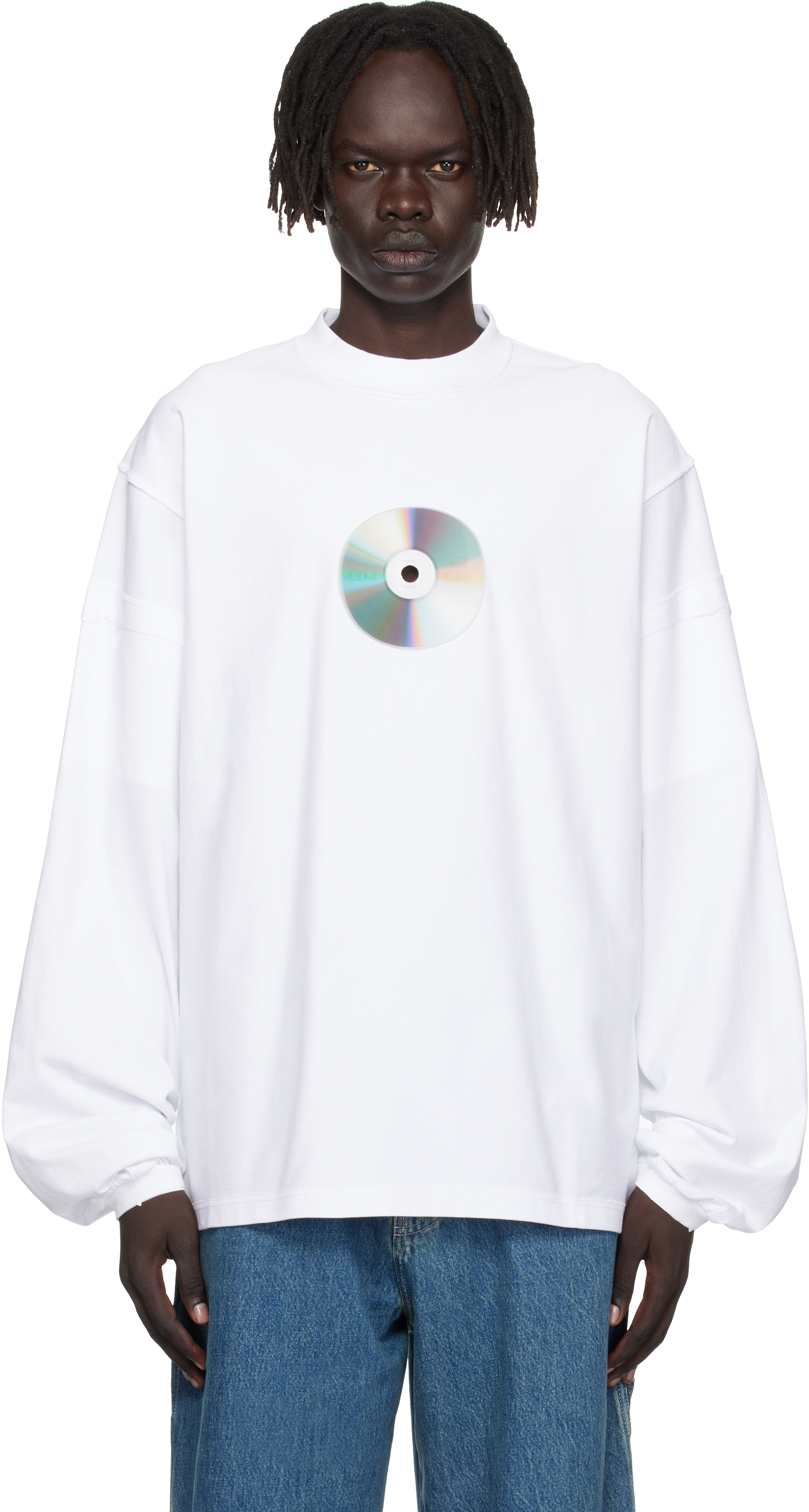 Vetements White Cd Reworked Long Sleeve T-shirt In White