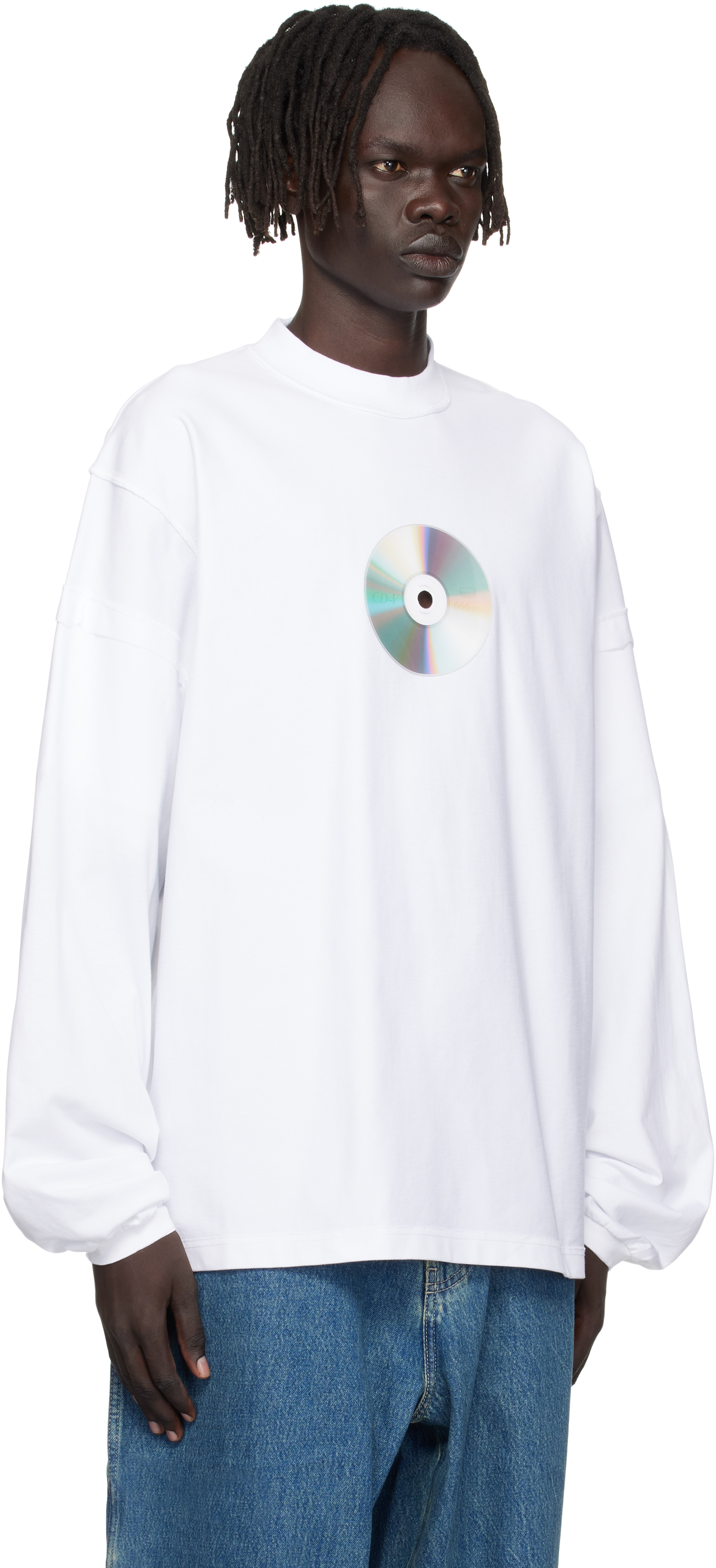 Vetements White Cd Reworked Long Sleeve T-shirt In White