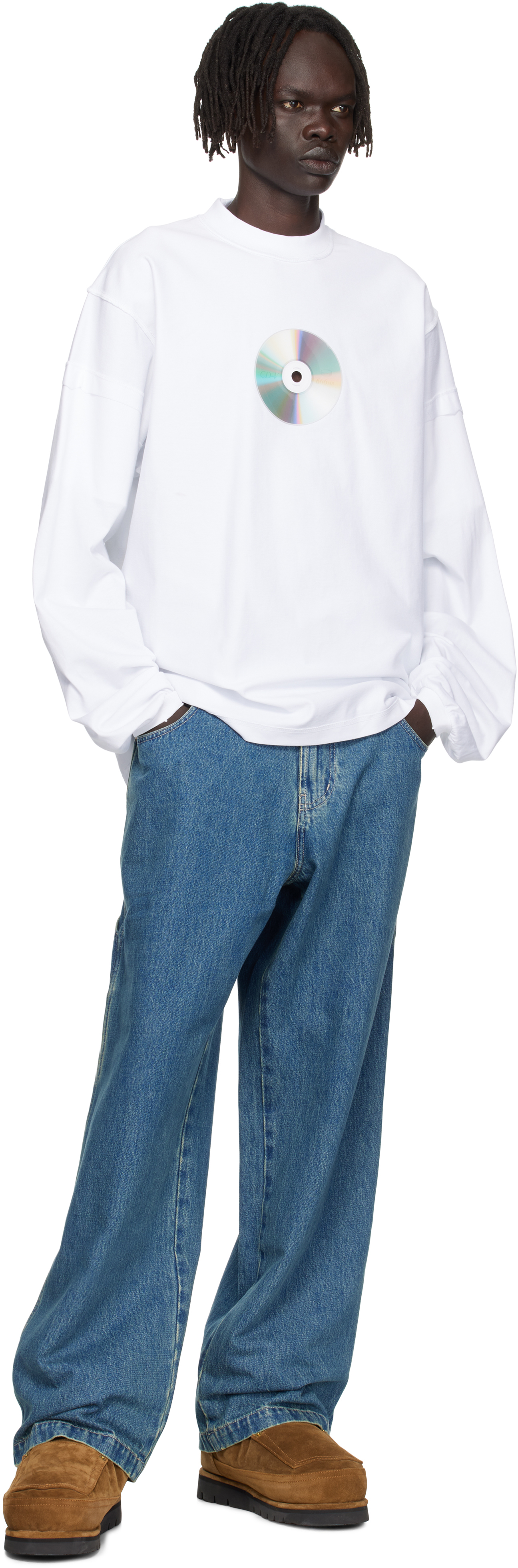 Vetements White Cd Reworked Long Sleeve T-shirt In White