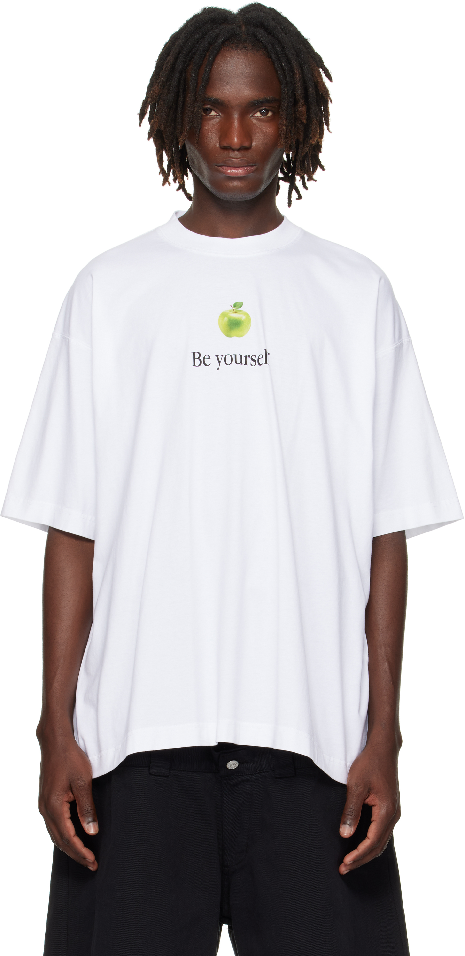 White 'Be Yourself' Oversized T-shirt