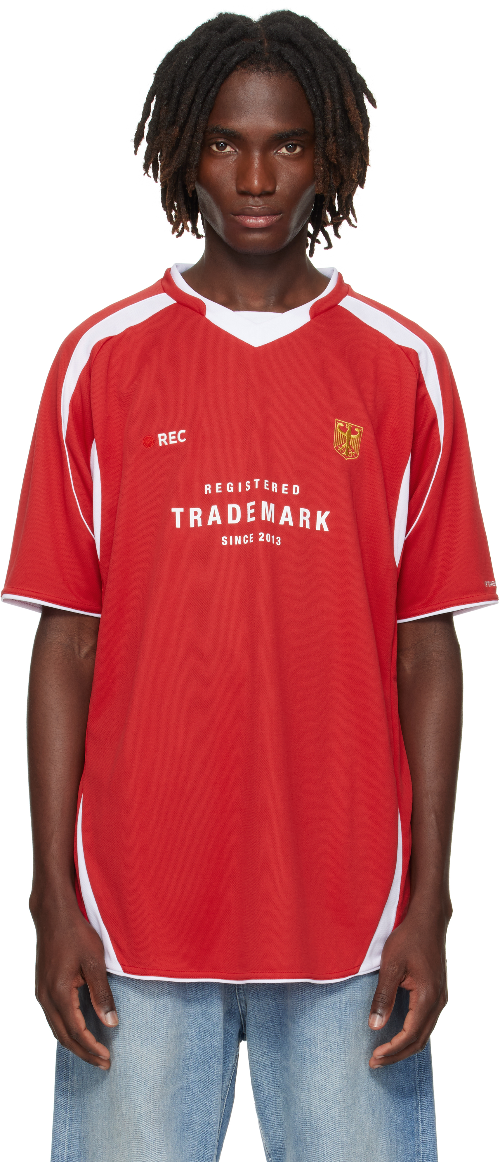 Red 'Trademark' Football Jersey