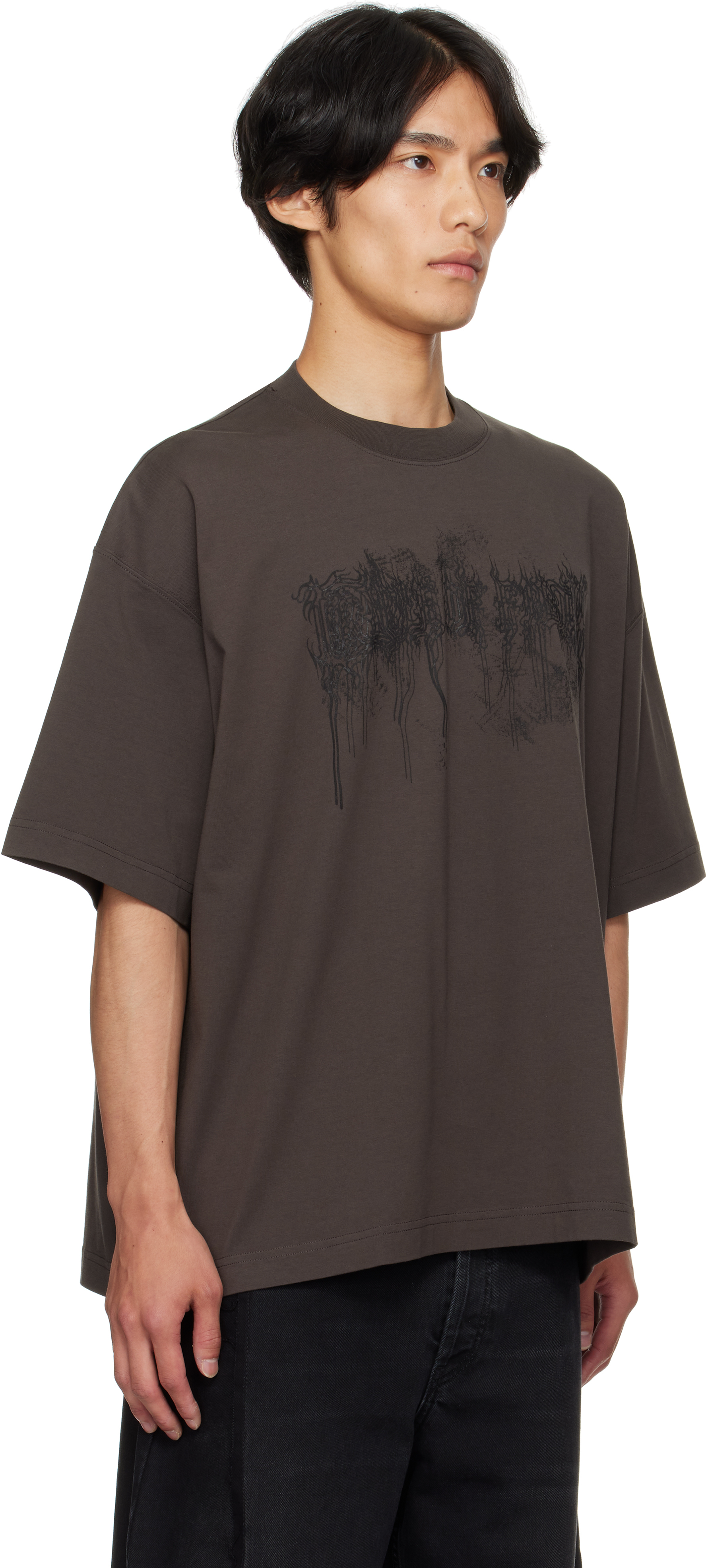 Vetements Brown Cradle Of Filth Double Dripping Logo T-shirt In Brown