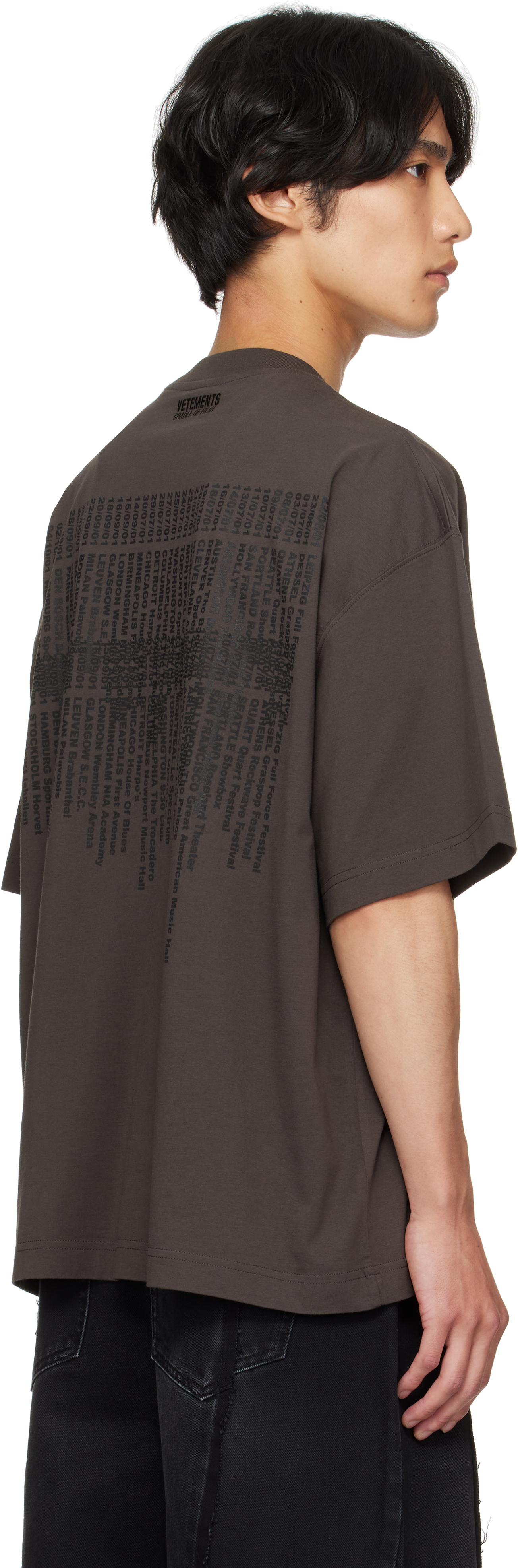 Vetements Brown Cradle Of Filth Double Dripping Logo T-shirt In Brown