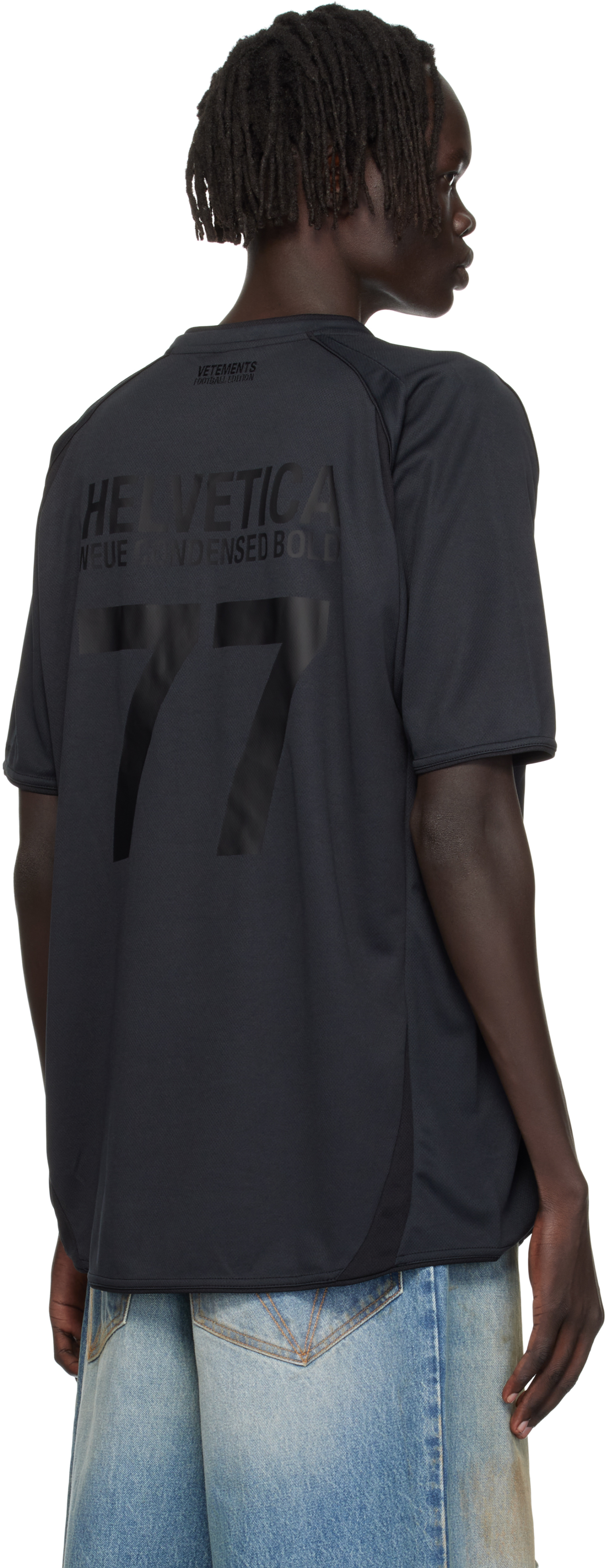 Vetements Black Trademark Football Jersey In Black