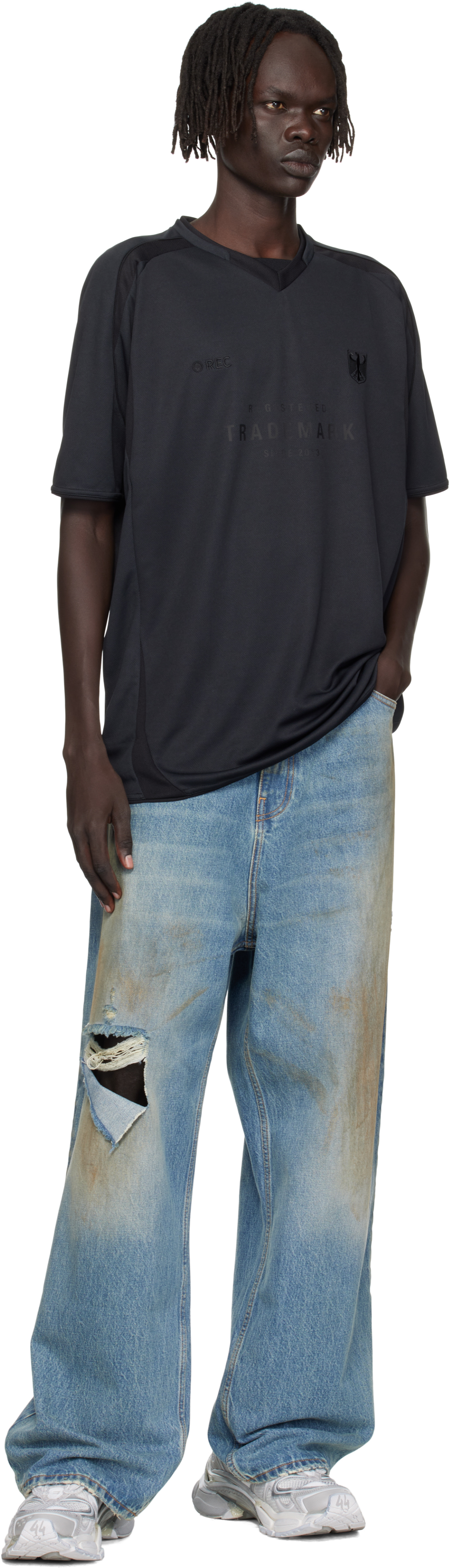 Vetements Black Trademark Football Jersey In Black