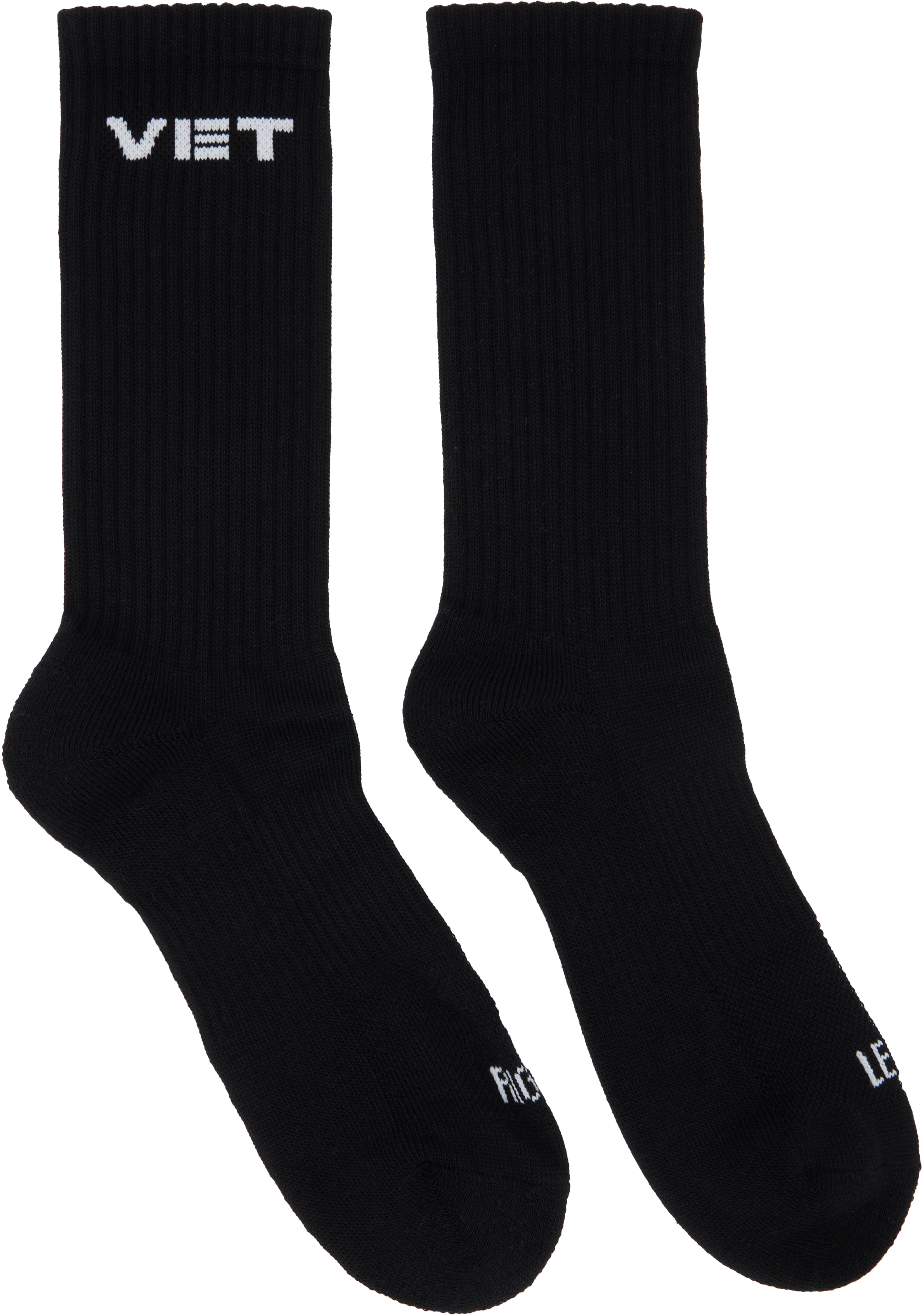 正規 VETEMENTS ヴェトモン Socks ソックス Black 黒 VETEMENTS: Two-Pack Black 'VET' Socks | SSENSE