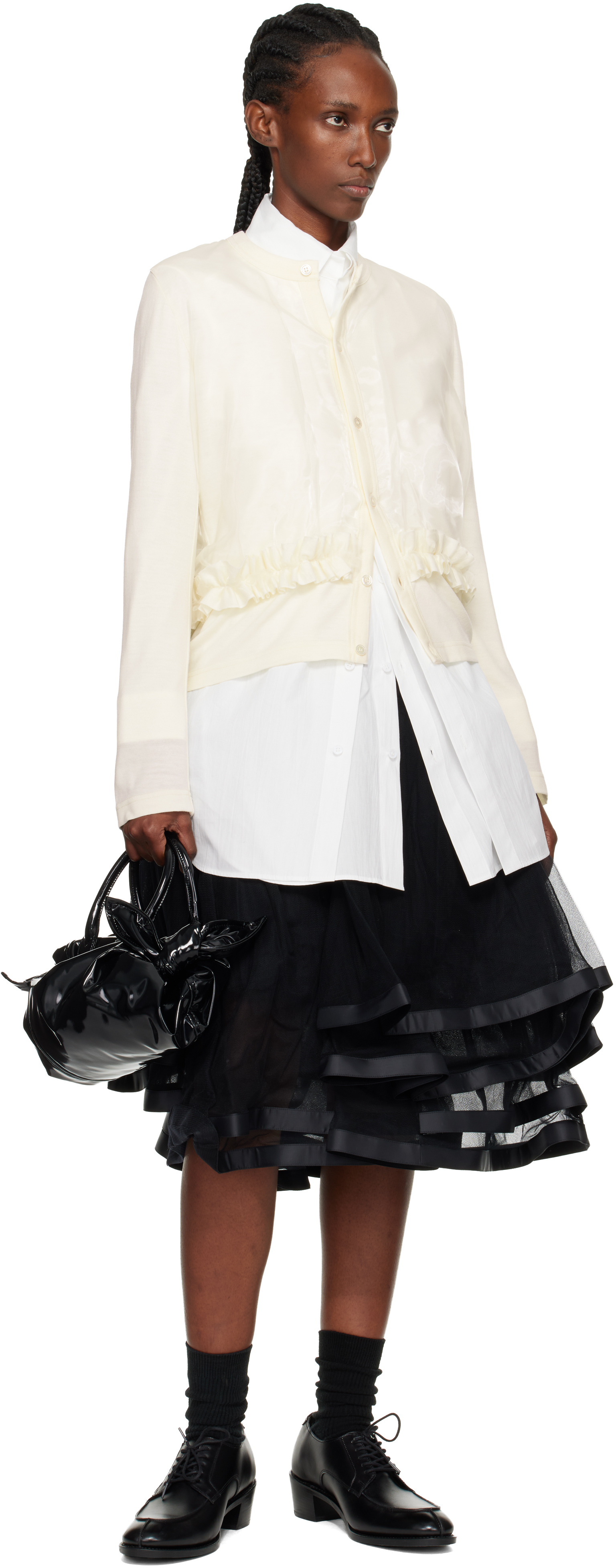 Comme Des Garcons Girl Black Bow Bag In Black