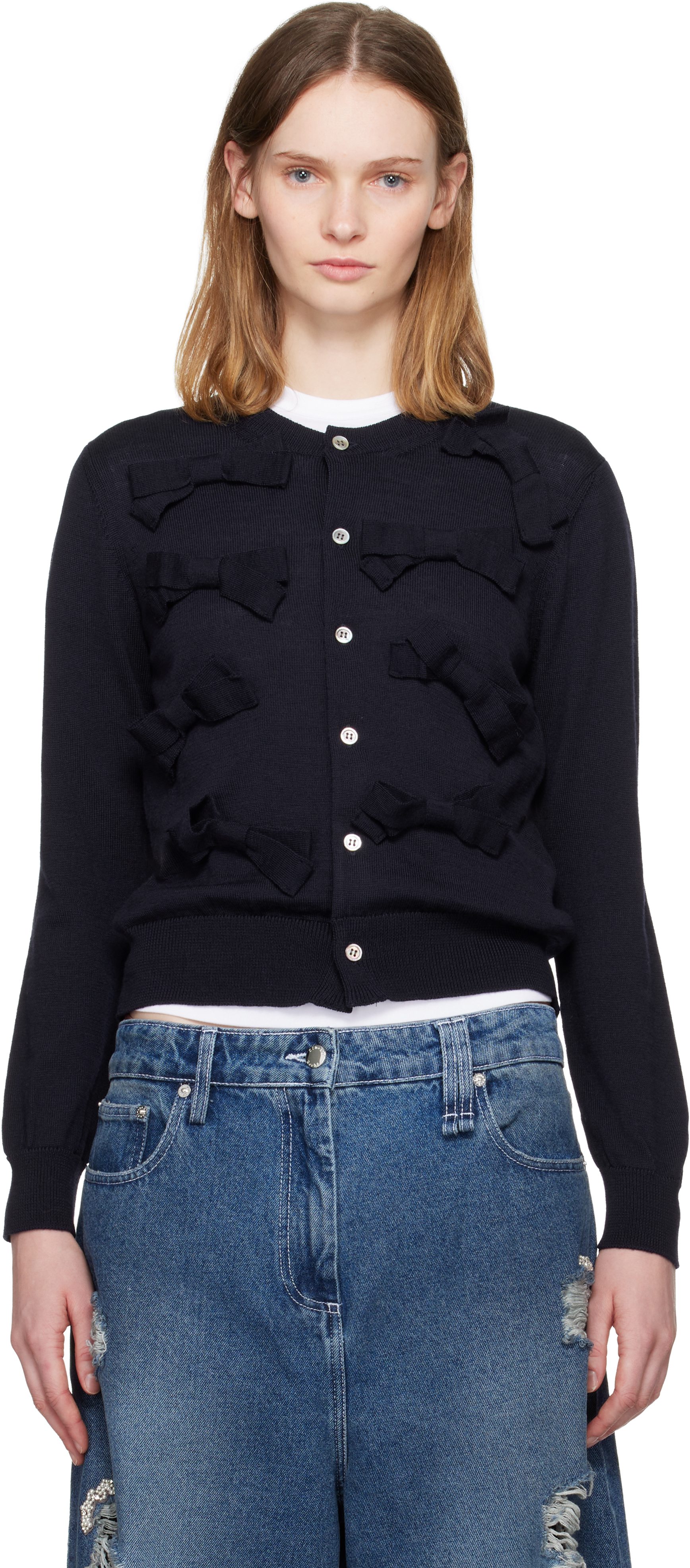 Comme des Garçons Girlのネイビー Bow カーディガンがセール中