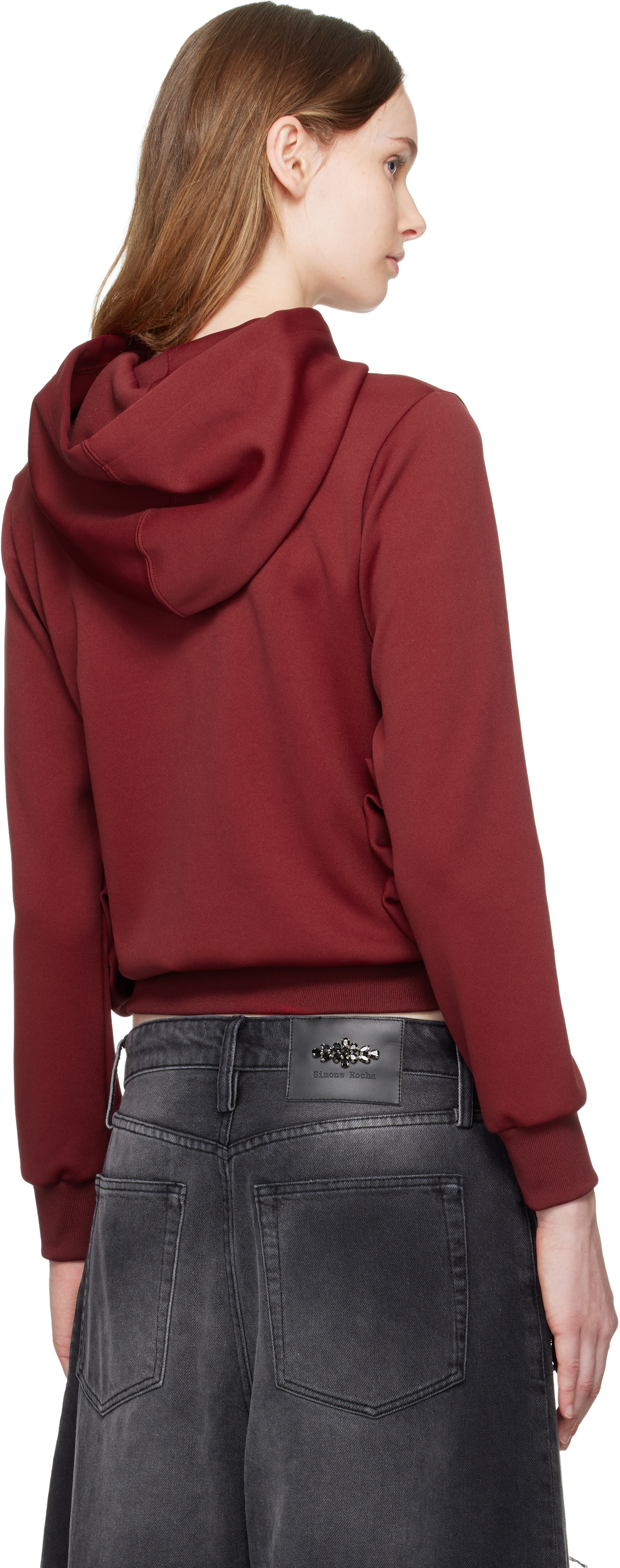 Comme Des Garcons Girl Red Pocket Hoodie In Burgundy