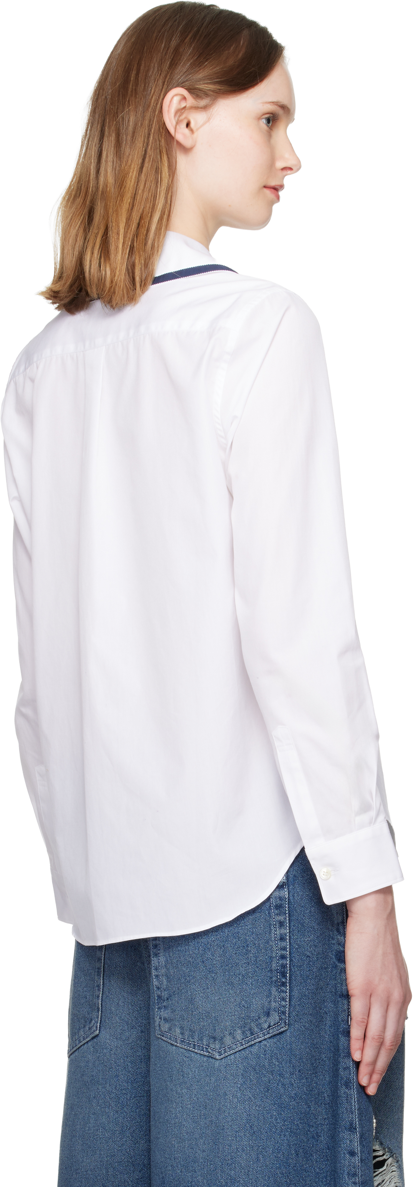 Comme Des Garcons Girl White Cotton Shirt In Animal Print