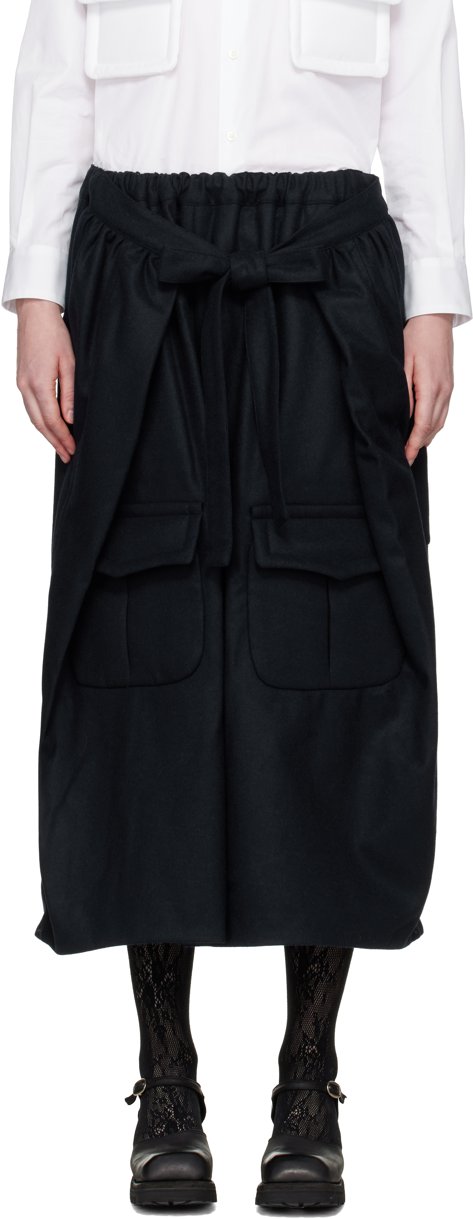 Comme Des Garçons Black Wrap Trousers In Blue