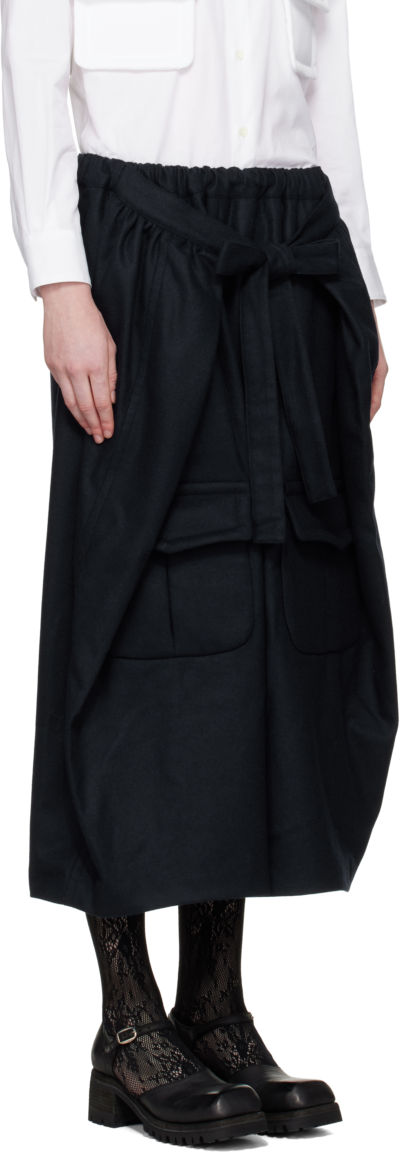 Comme Des Garçons Black Wrap Trousers In Blue