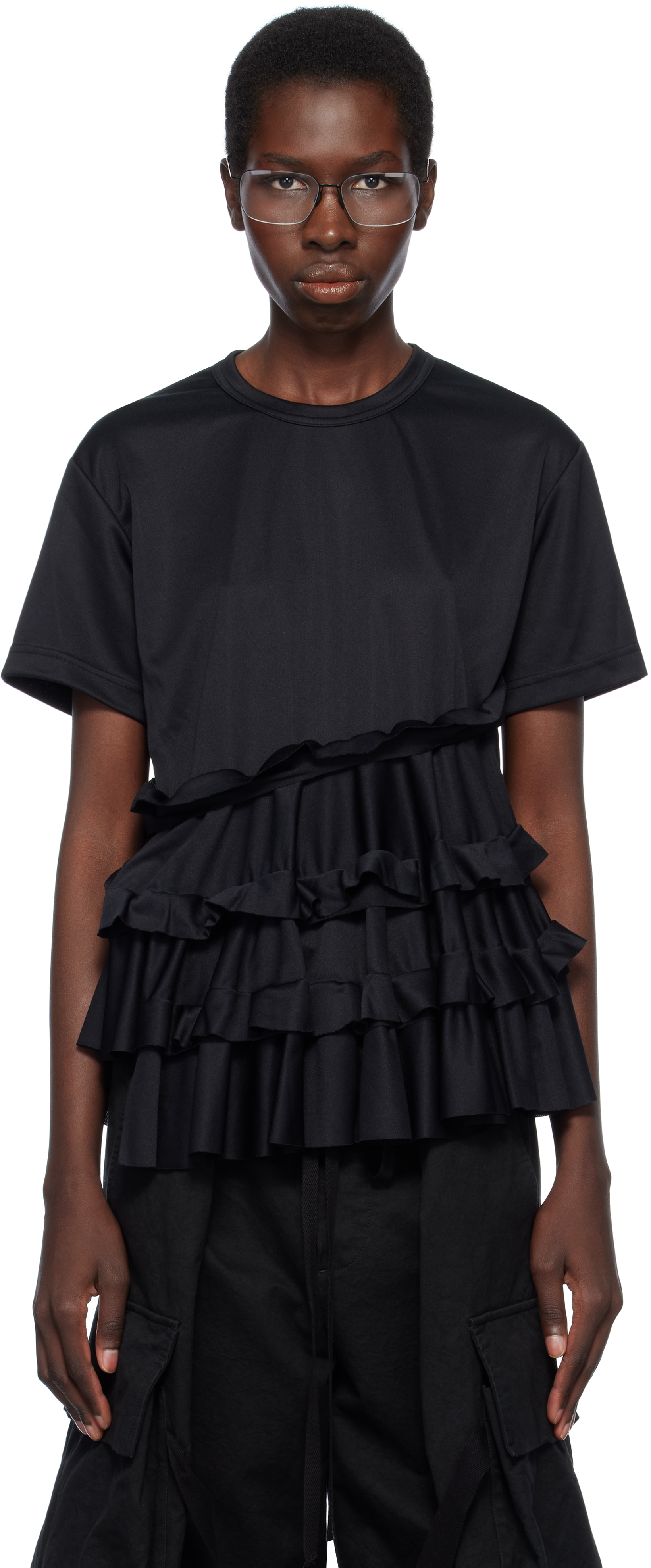 COMME DES GARÇONS BLACK BACK PIN MESH T-SHIRT 