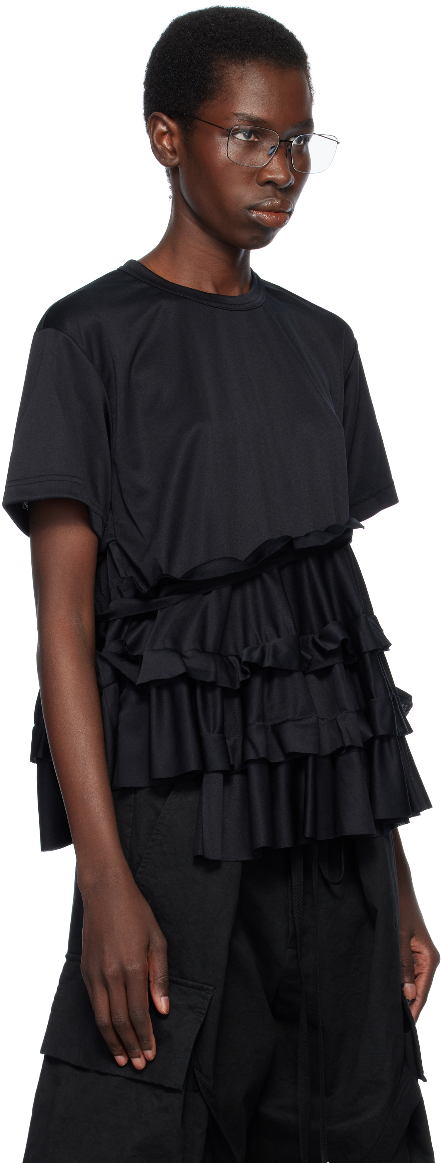 COMME DES GARÇONS BLACK BACK PIN MESH T-SHIRT 