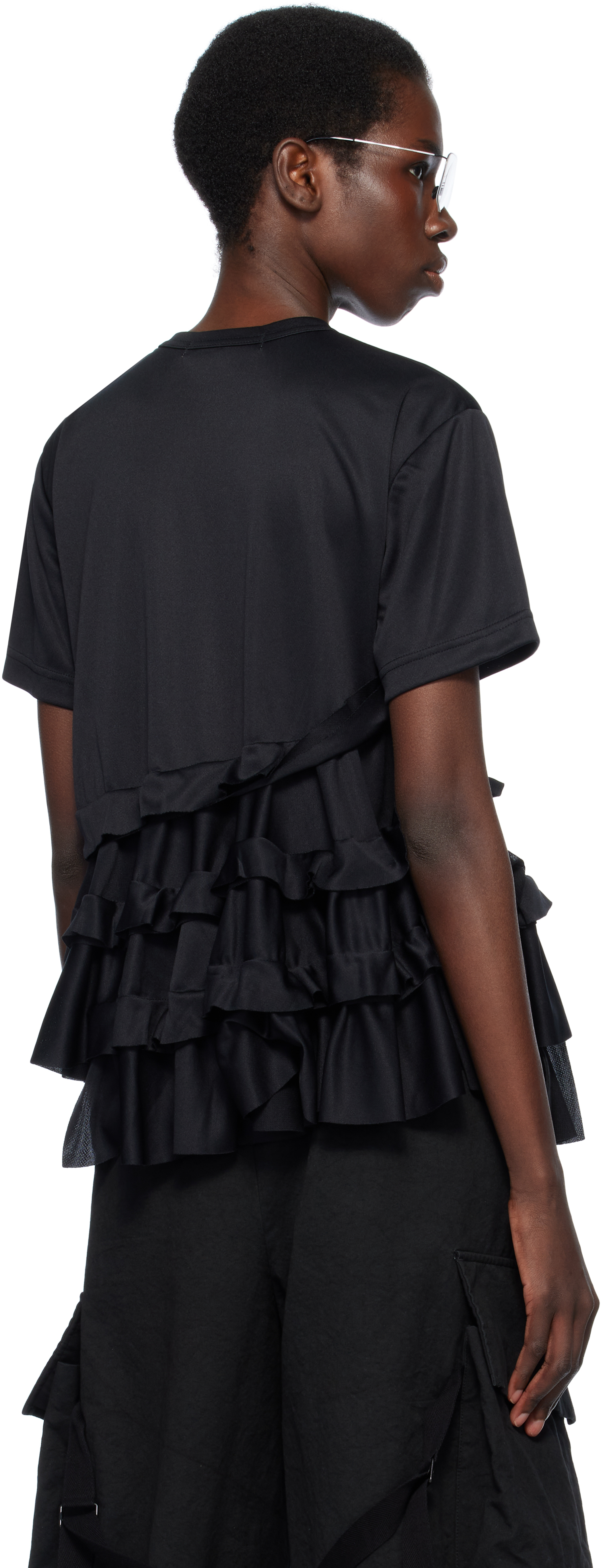 COMME DES GARÇONS BLACK BACK PIN MESH T-SHIRT 