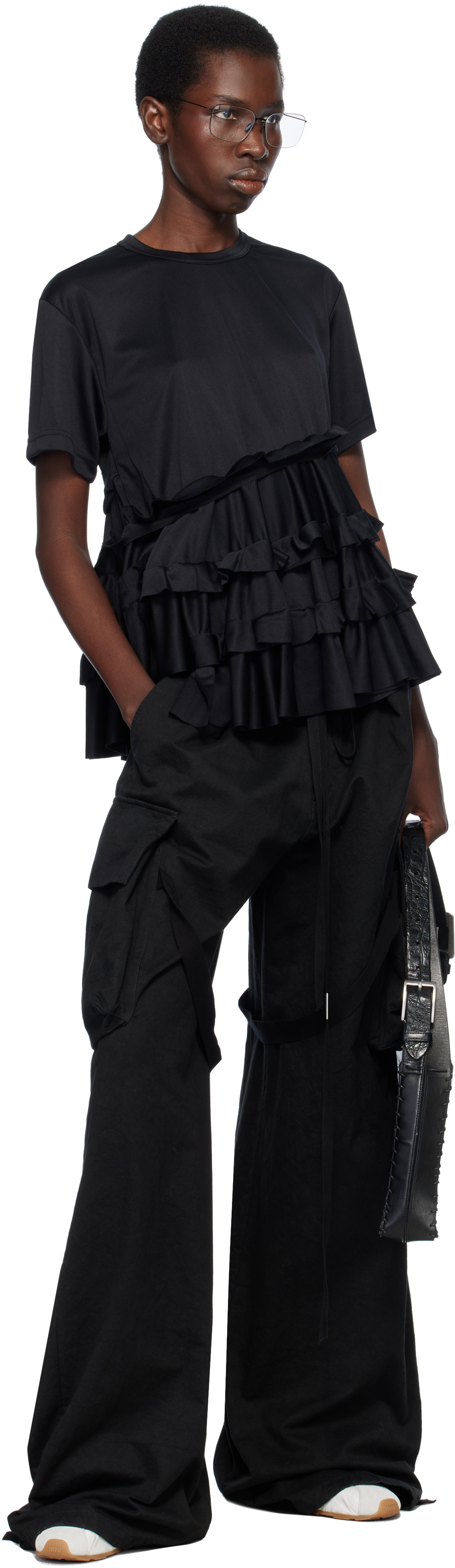 COMME DES GARÇONS BLACK BACK PIN MESH T-SHIRT 