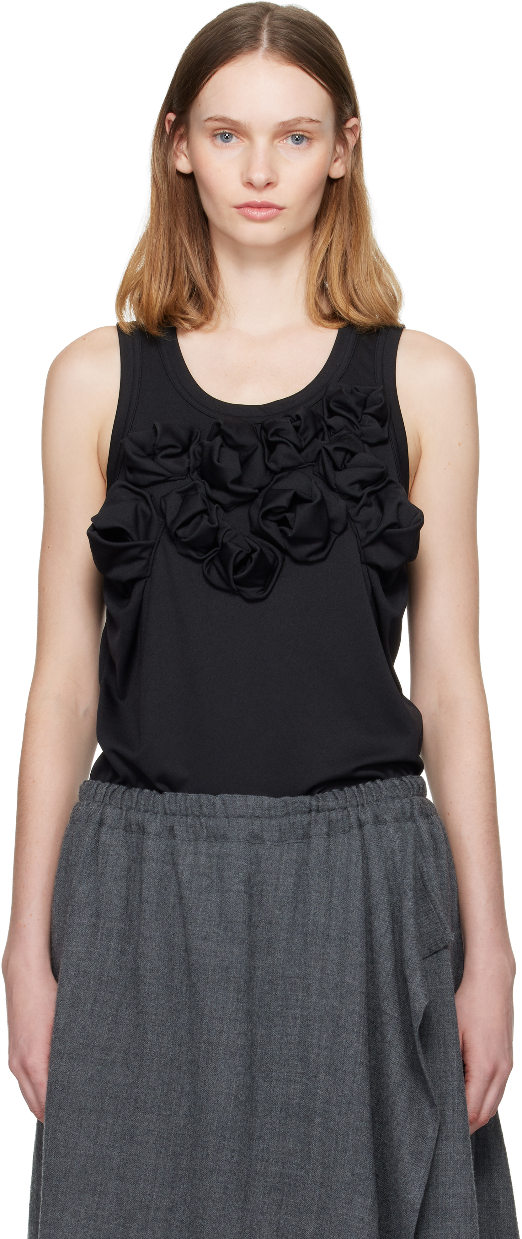 Comme Des Garcons Black three-dimensional flower sleeveles