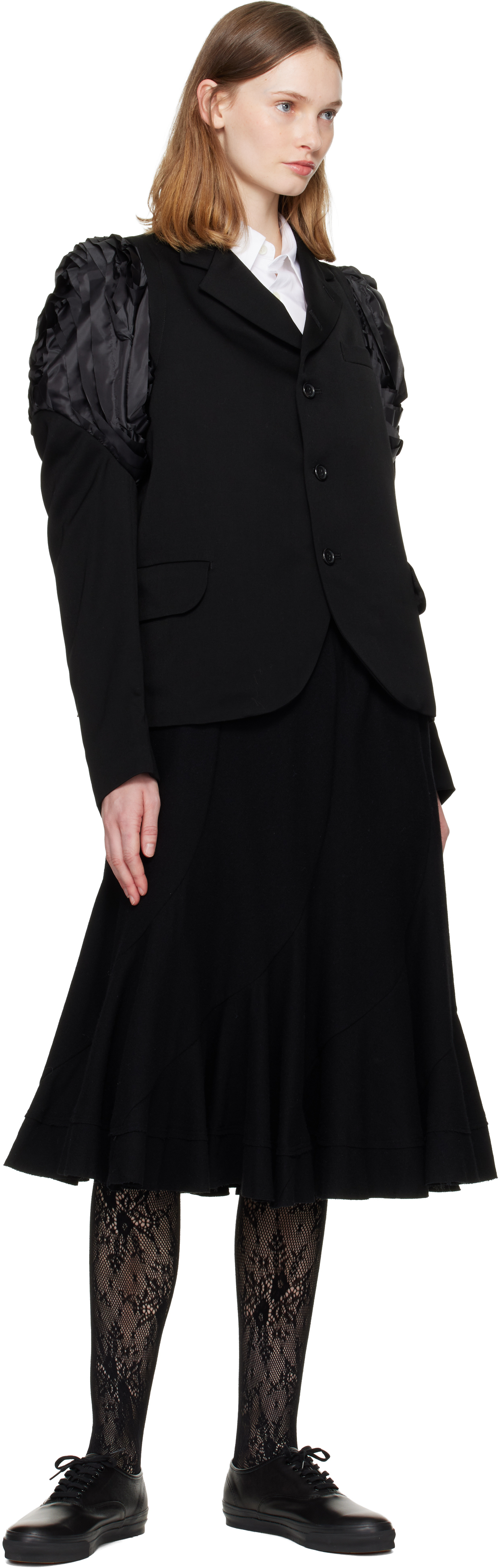 Comme Des Garçons Round-toe Low-top Casual Sneakers In Black