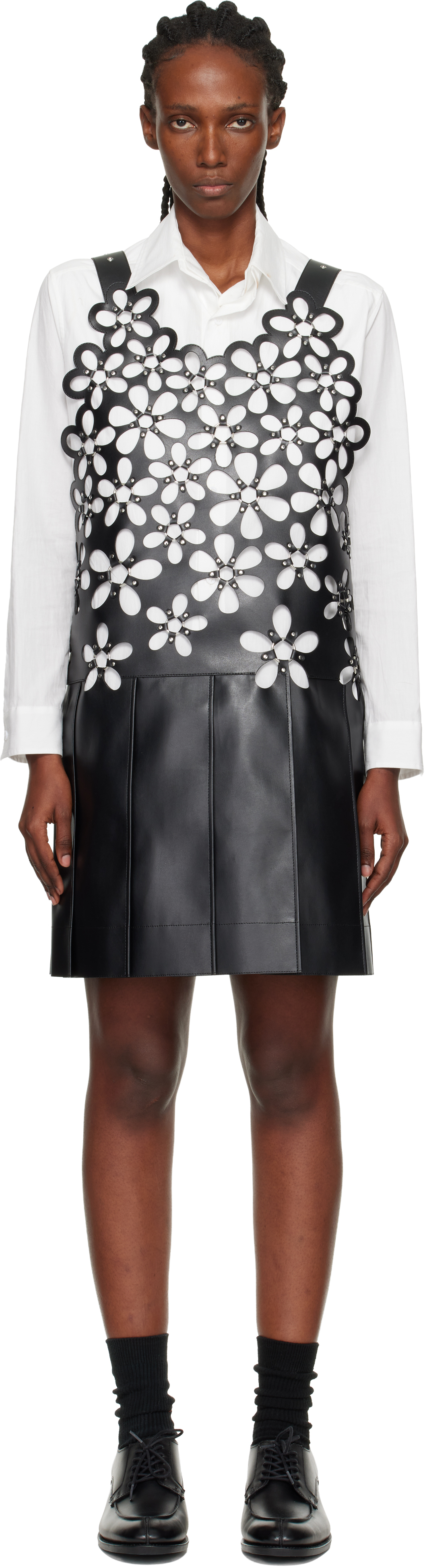 Noir Kei Ninomiya Black Petal Midi Dress In Black