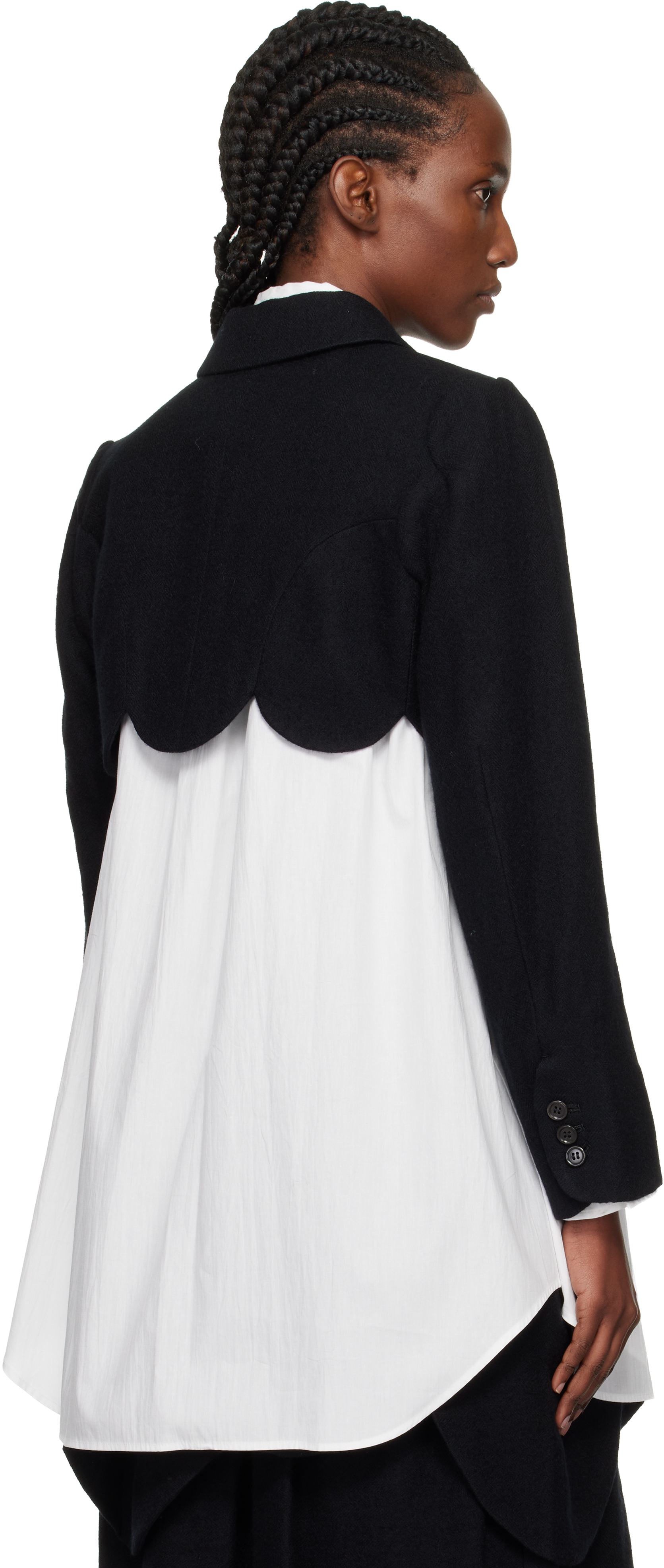 Noir Kei Ninomiya Black Flower Short Jacket In Black