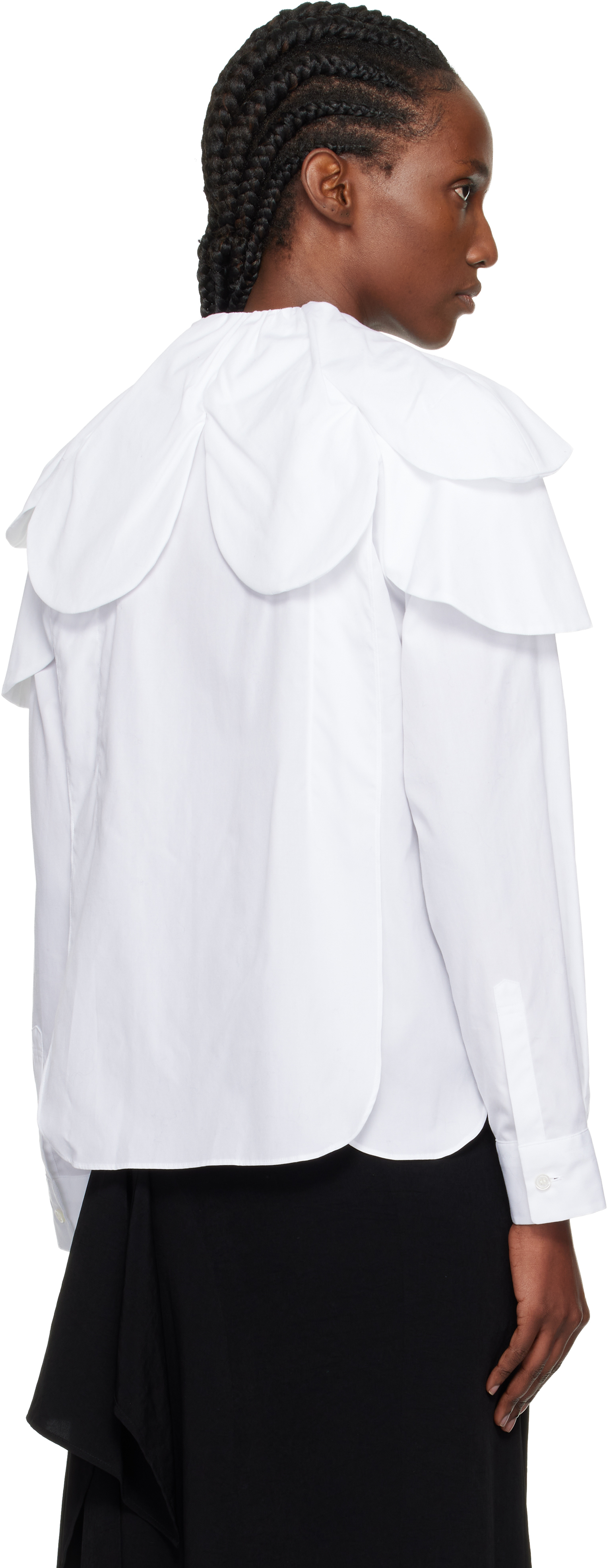 Noir Kei Ninomiya White Flower Collar Shirt In White