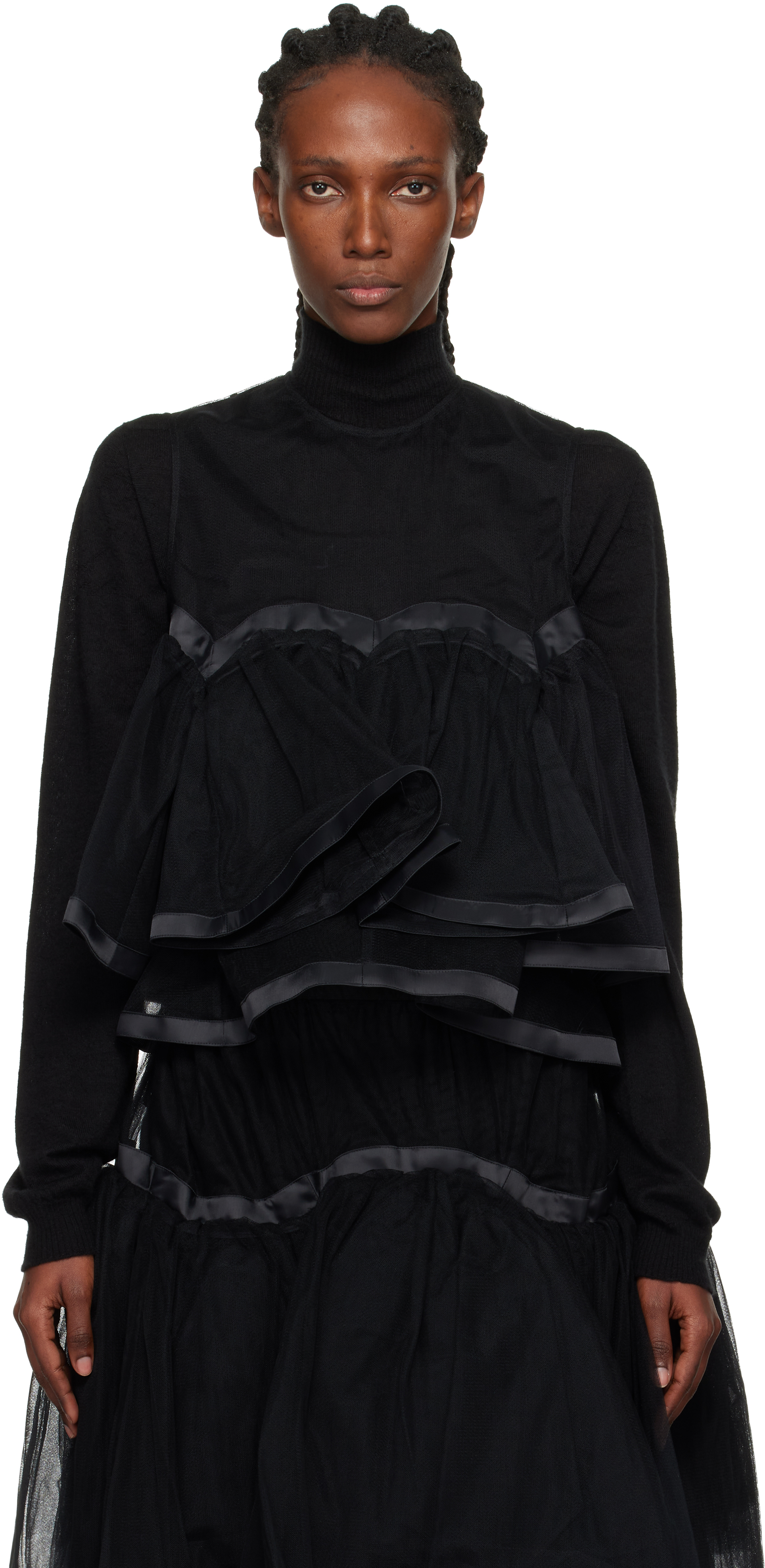 Noir Kei Ninomiya Black Volume Top In Black