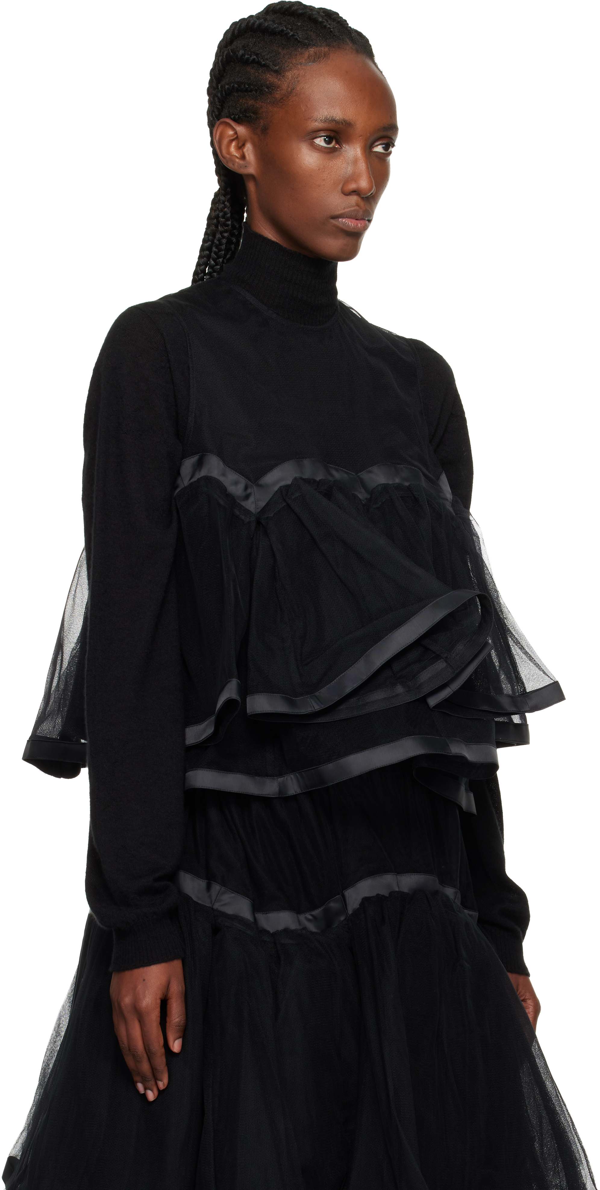 Noir Kei Ninomiya Black Volume Top In Black