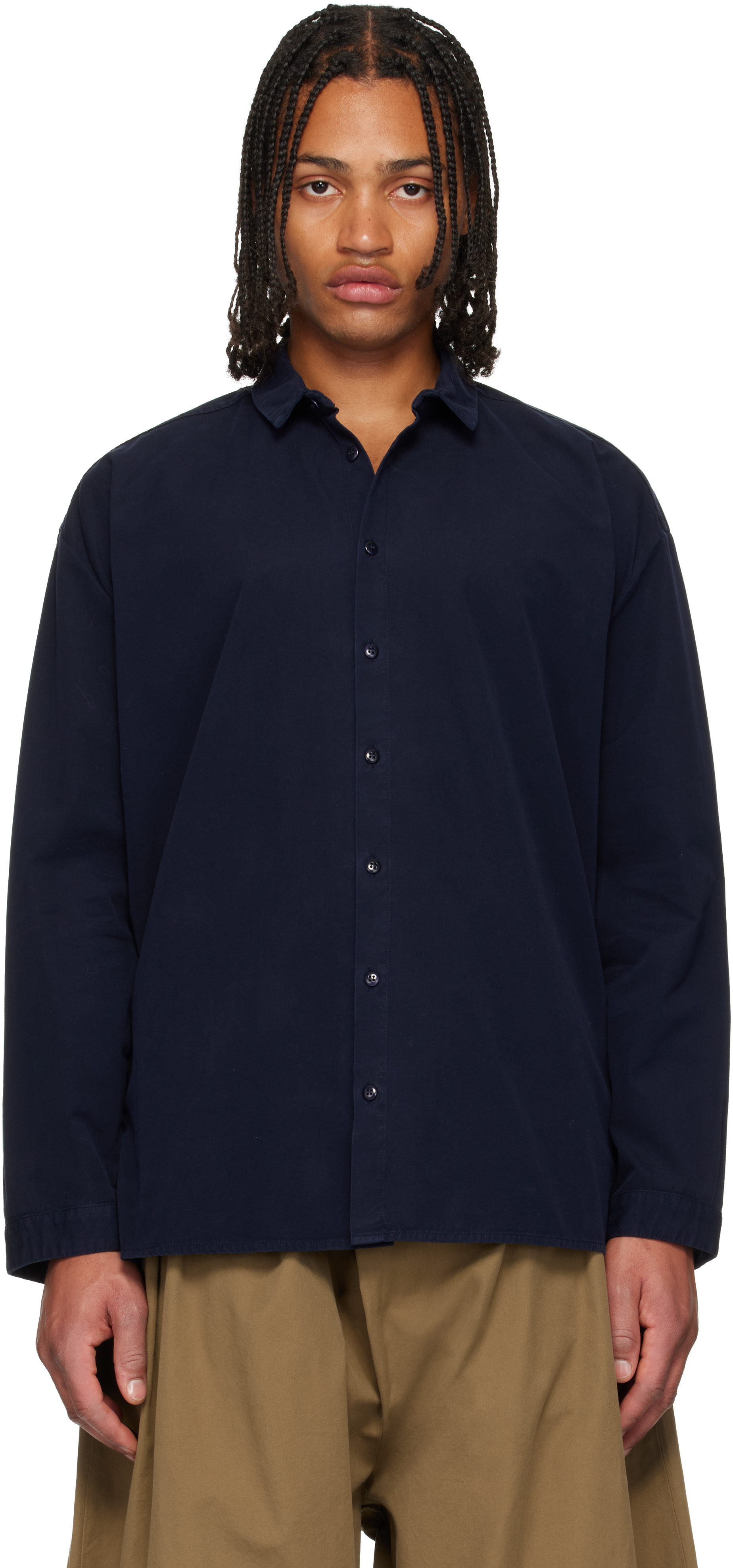 トップス toogood draughtsman shirt size4 Toogood: Navy 'The Draughtsman' Shirt | SSENSE Canada