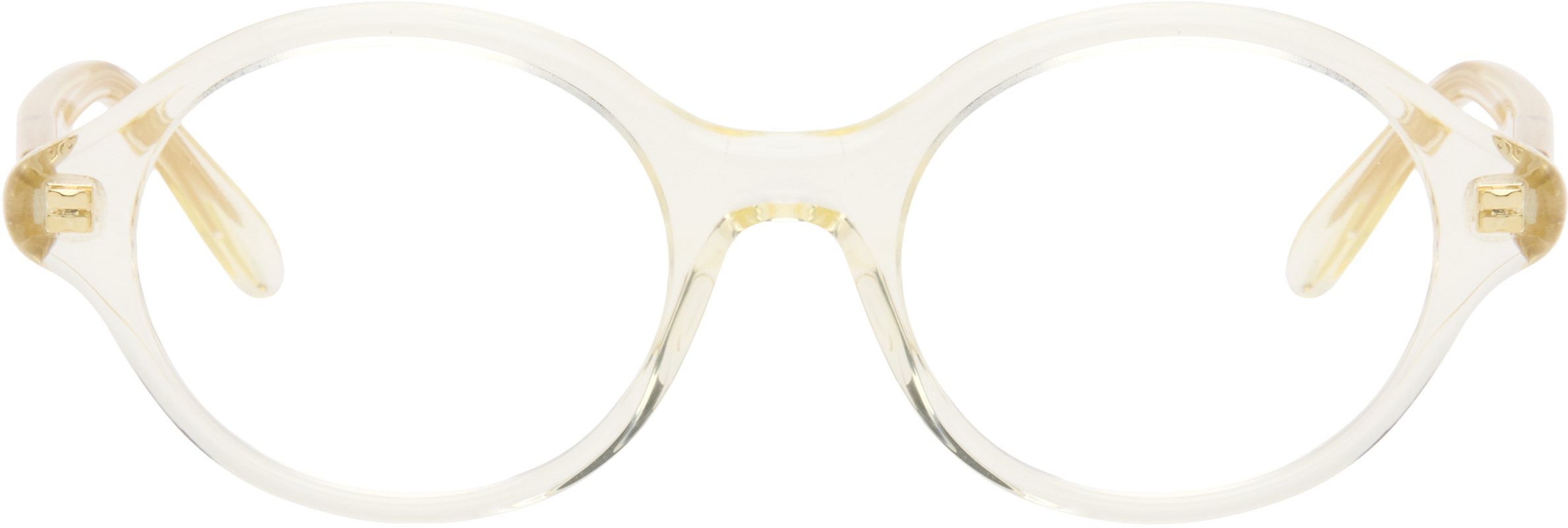 Loewe Beige Slim Round Glasses In White