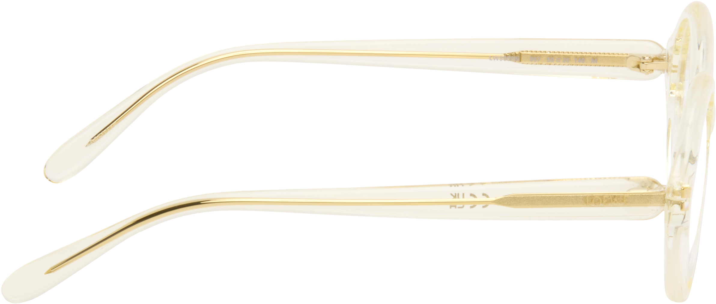 Loewe Beige Slim Round Glasses In White