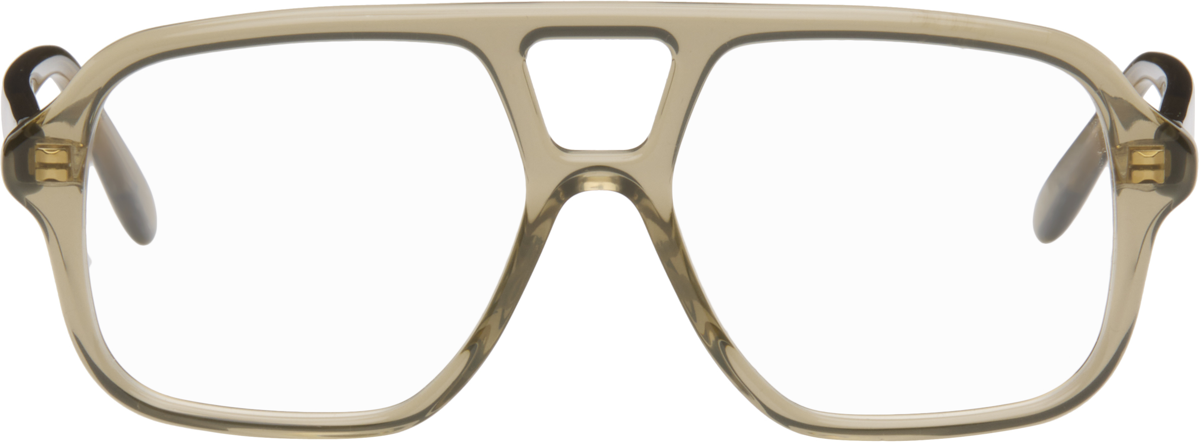 Green Slim Aviator Glasses
