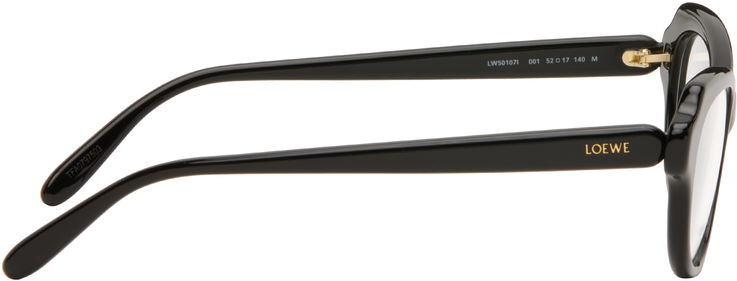 Loewe Black Slim Cat-eye Glasses In Black