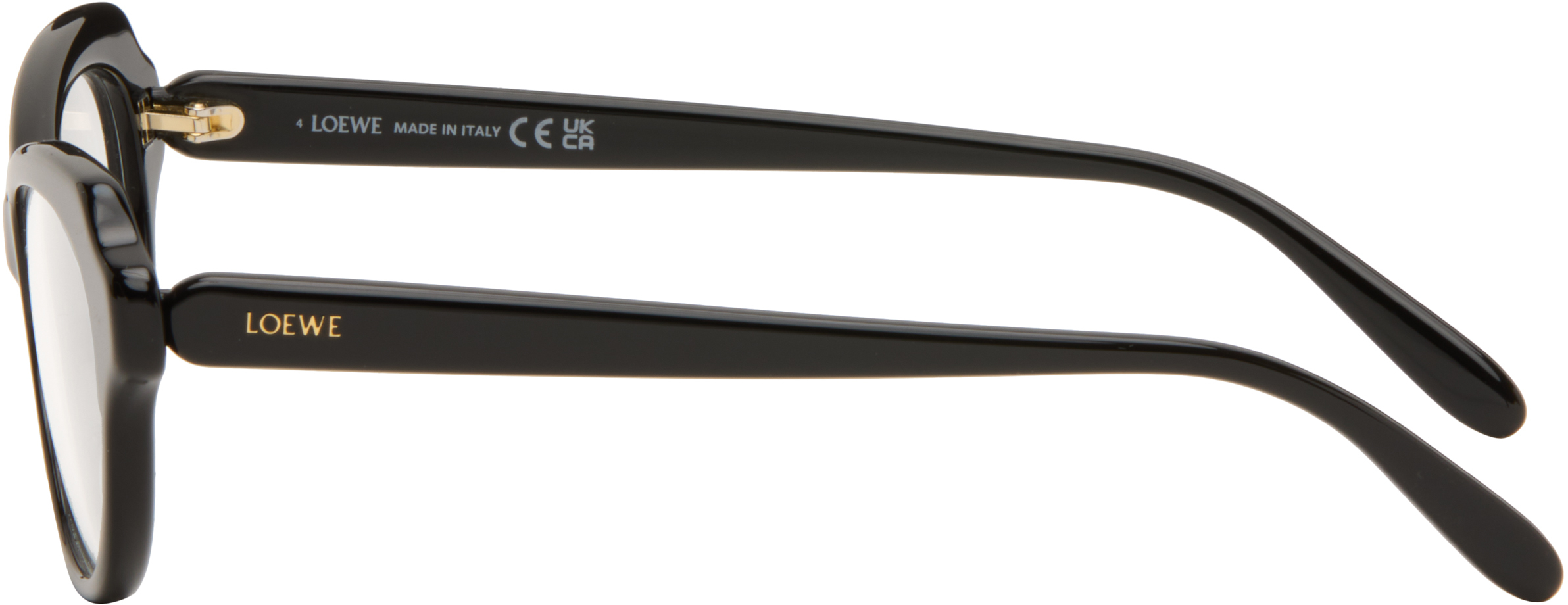 Loewe Black Slim Cat-eye Glasses In Black