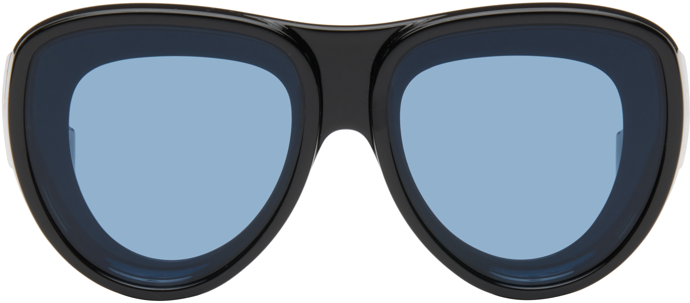 Black & Blue Front Lenses Aviator Sunglasses