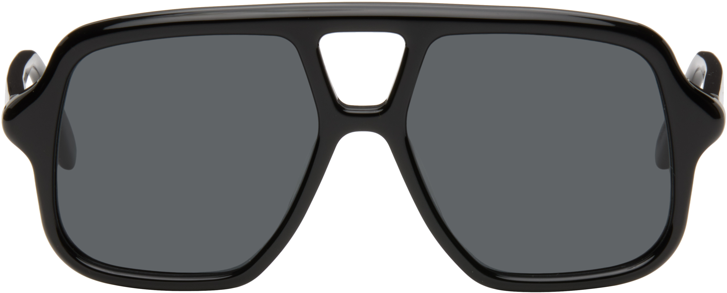 Black Aviator Slim Sunglasses