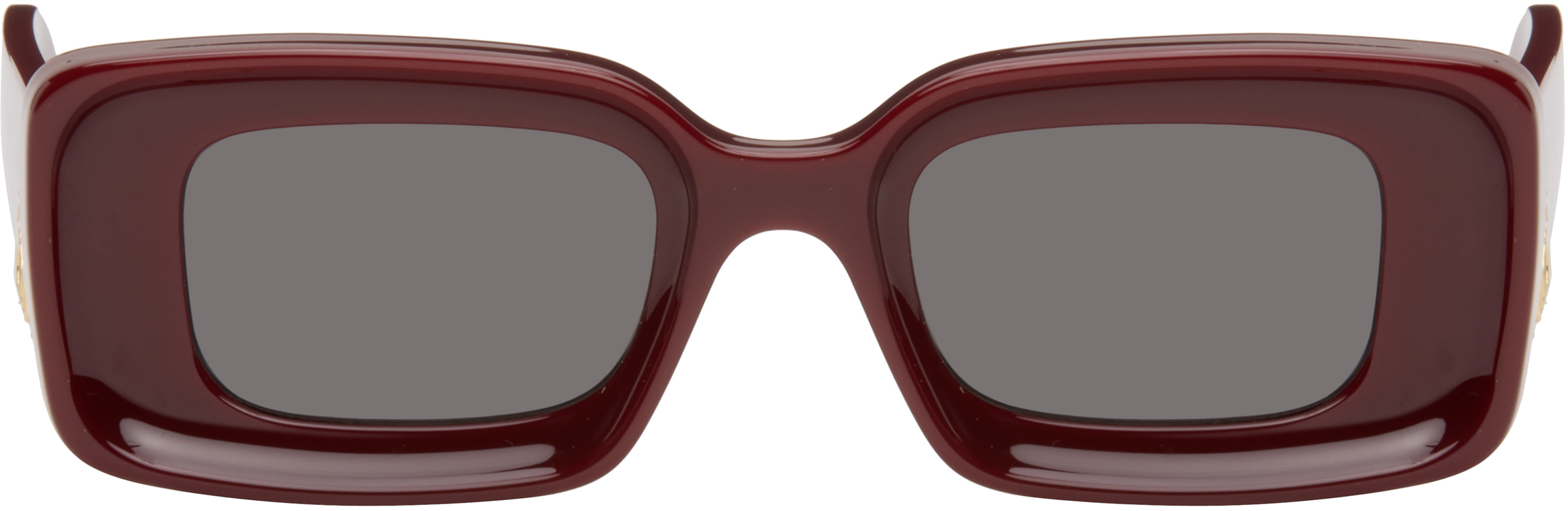 Burgundy Rectangular Sunglasses