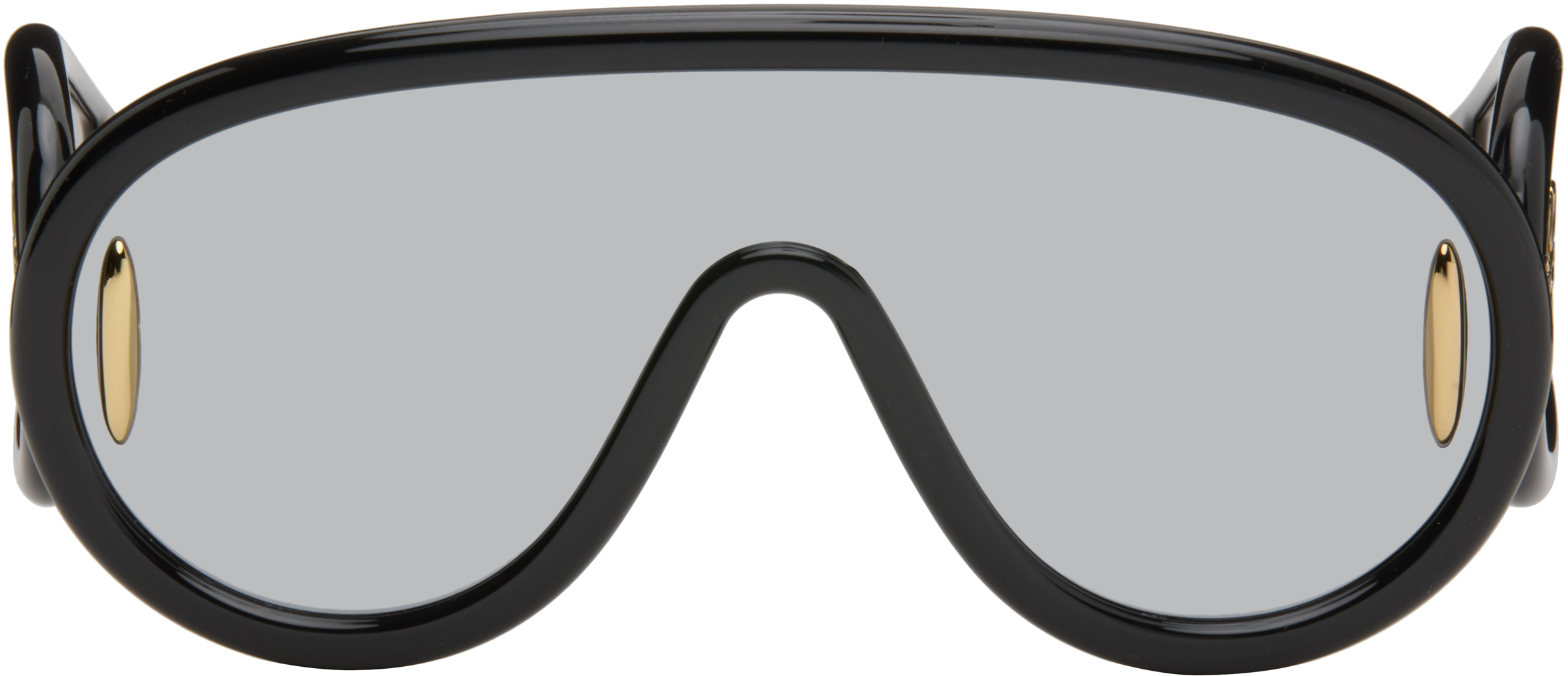 Loewe Black & Silver Wave Mask Sunglasses