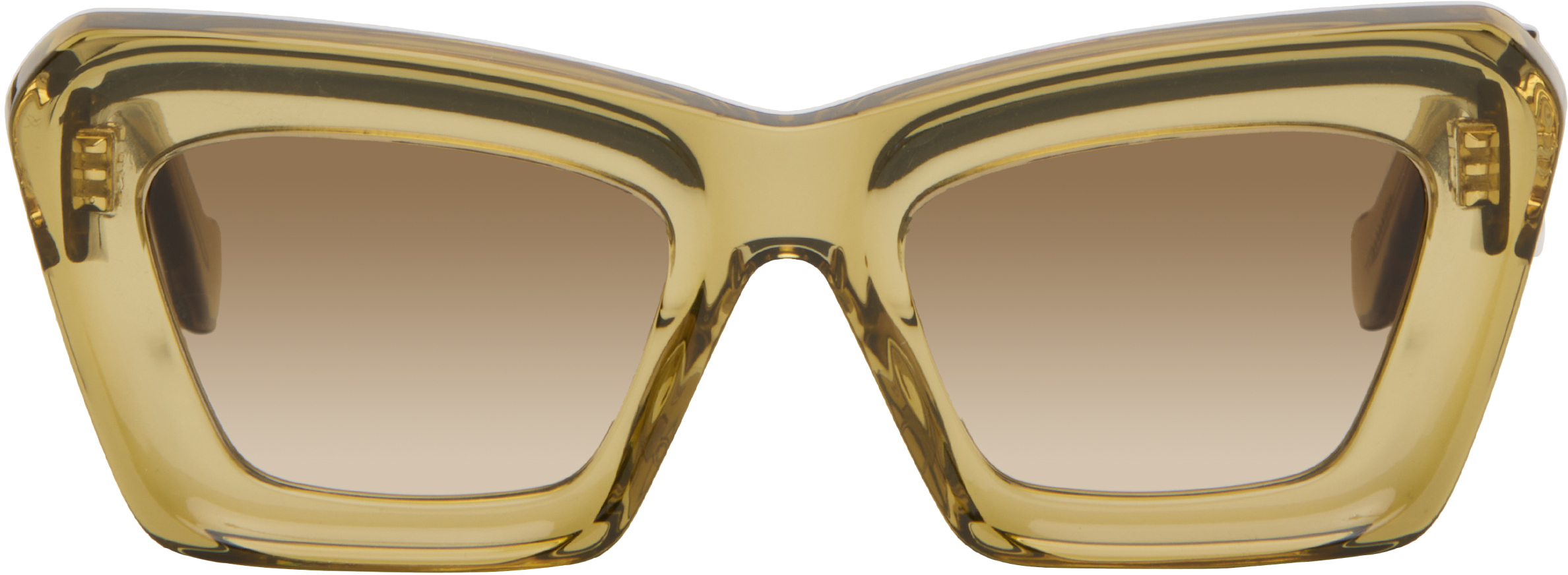 Loewe Khaki Beveled Cat-eye Sunglasses In Brown