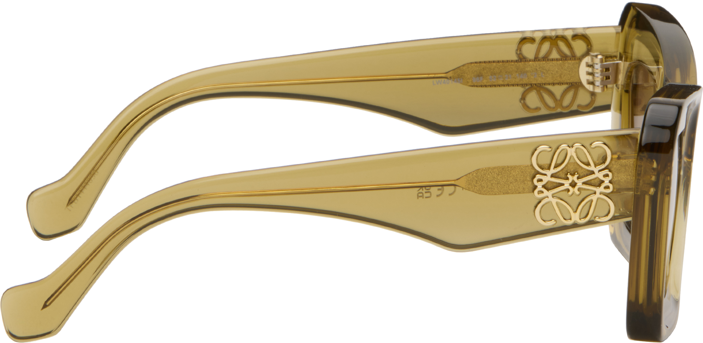 Loewe Khaki Beveled Cat-eye Sunglasses In Brown