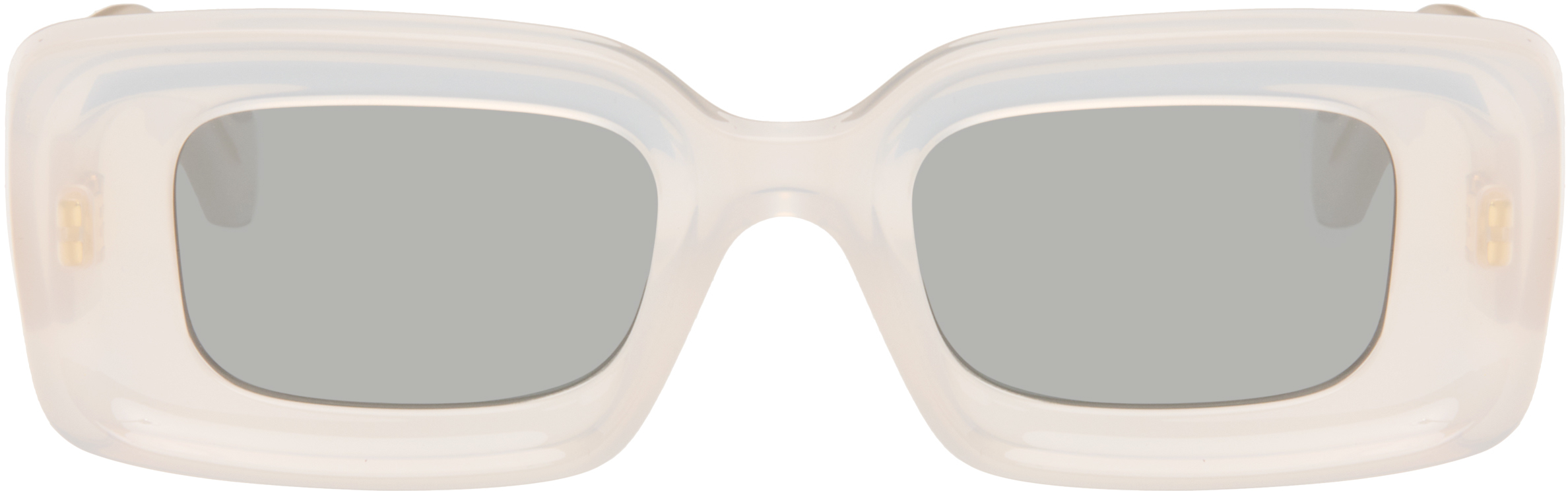 Loewe White Rectangular Sunglasses In Gray