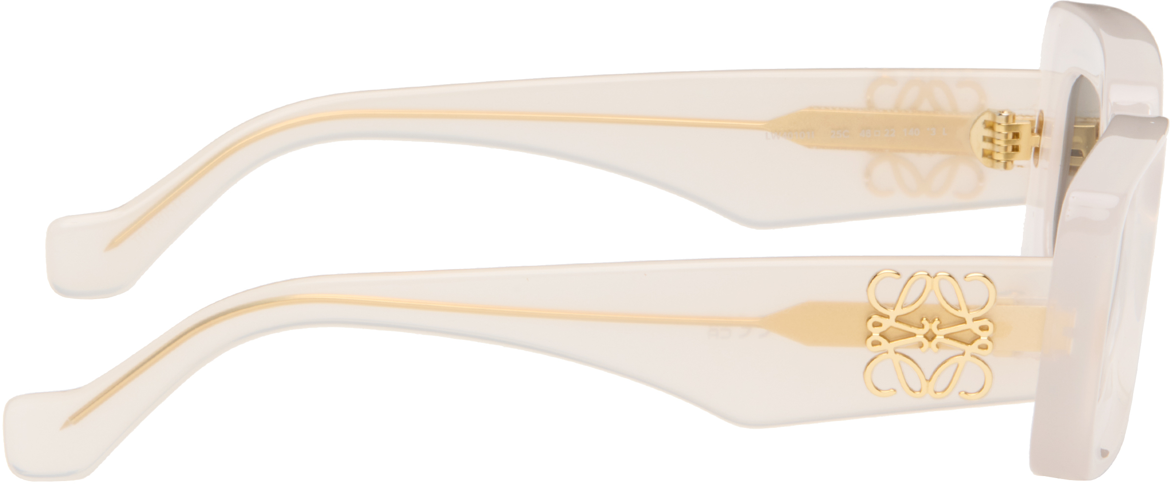 Loewe White Rectangular Sunglasses In Gray