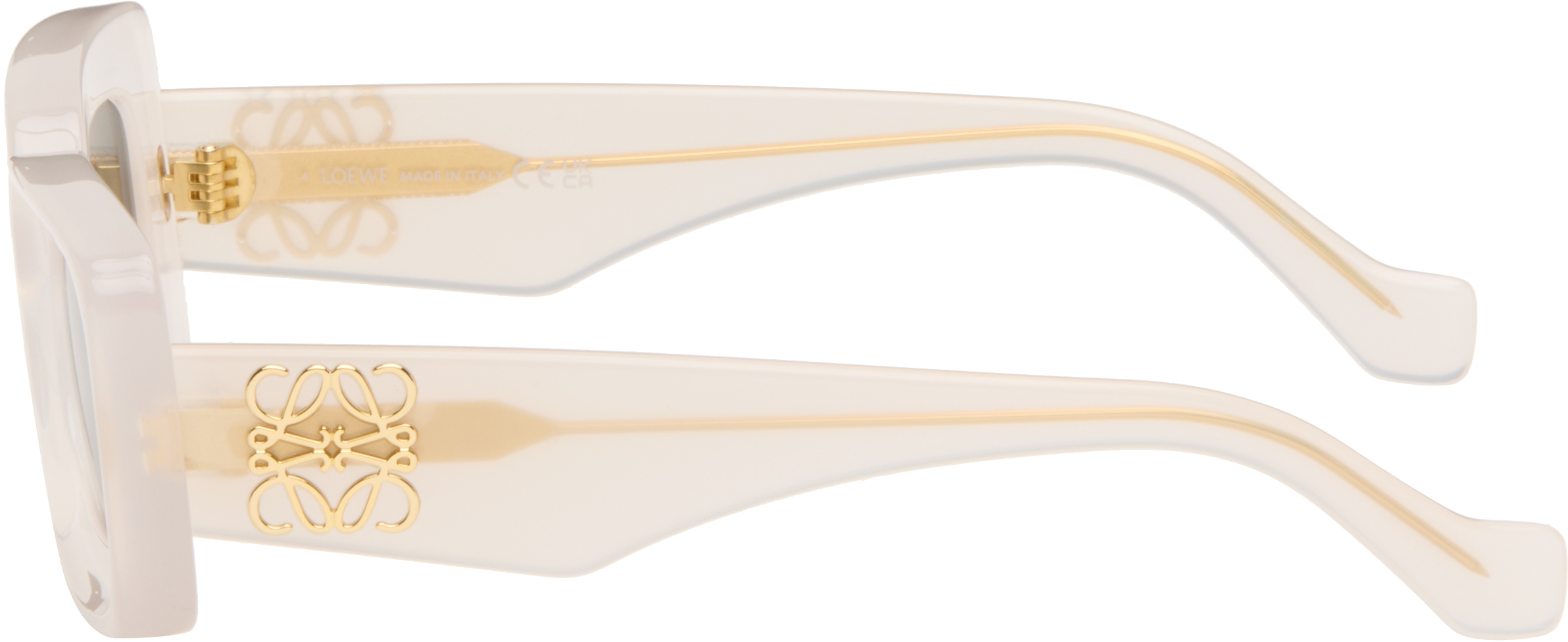 Loewe White Rectangular Sunglasses In Gray